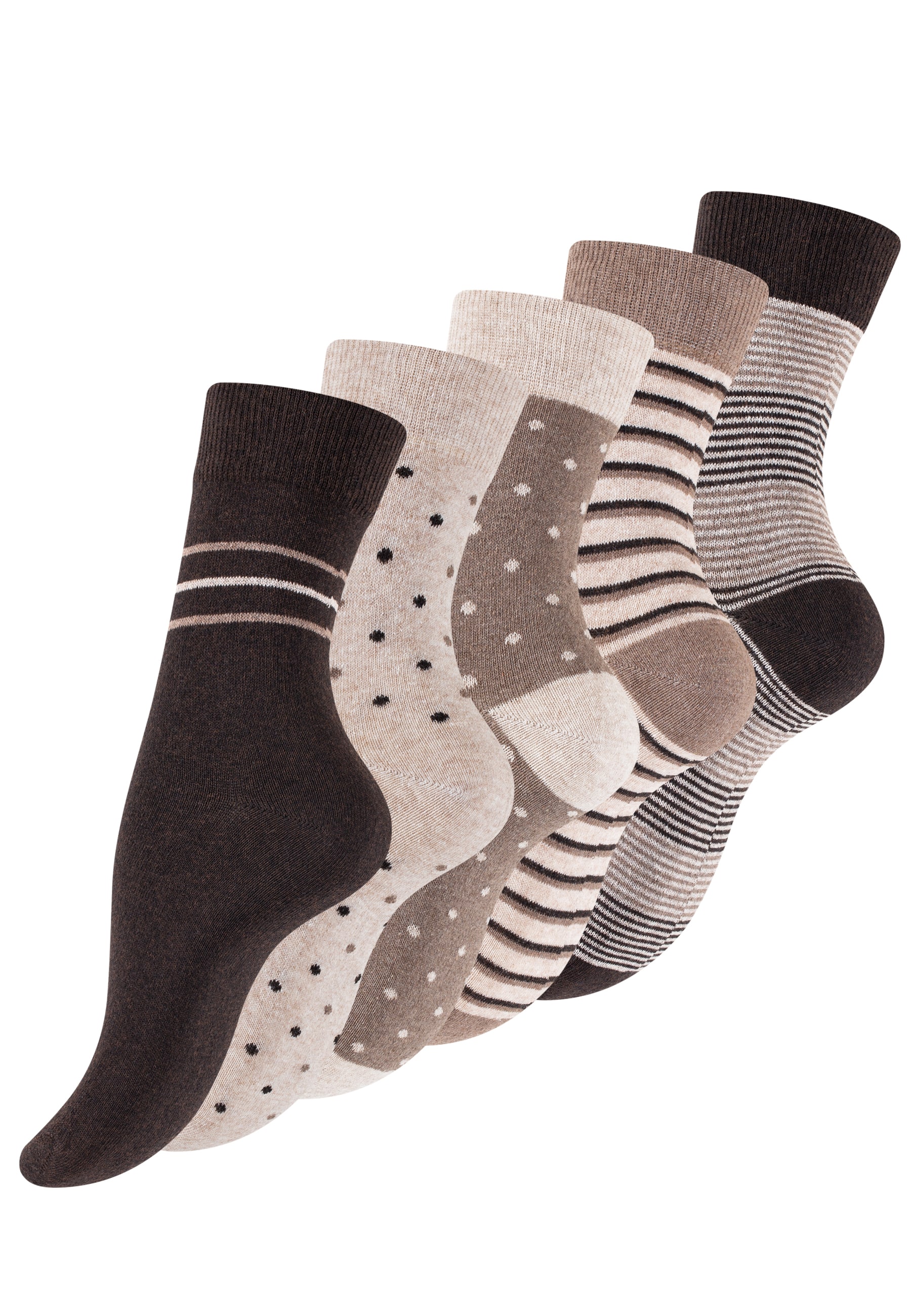 Vincent Creation&reg; 10 Paar Bunte Socken Damen Socken Streifen & Punkte - Bild 1