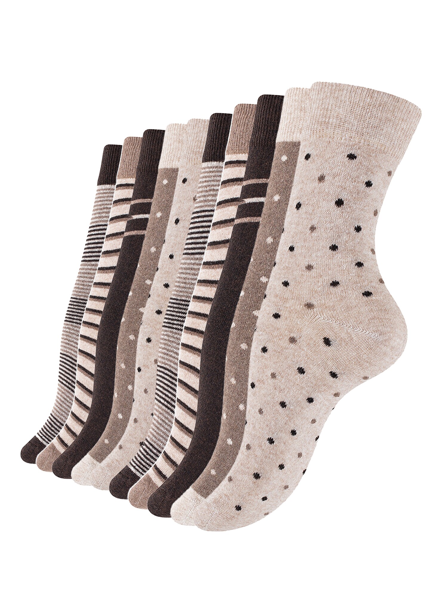 Vincent Creation&reg; 10 Paar Bunte Socken Damen Socken Streifen & Punkte - Bild 1