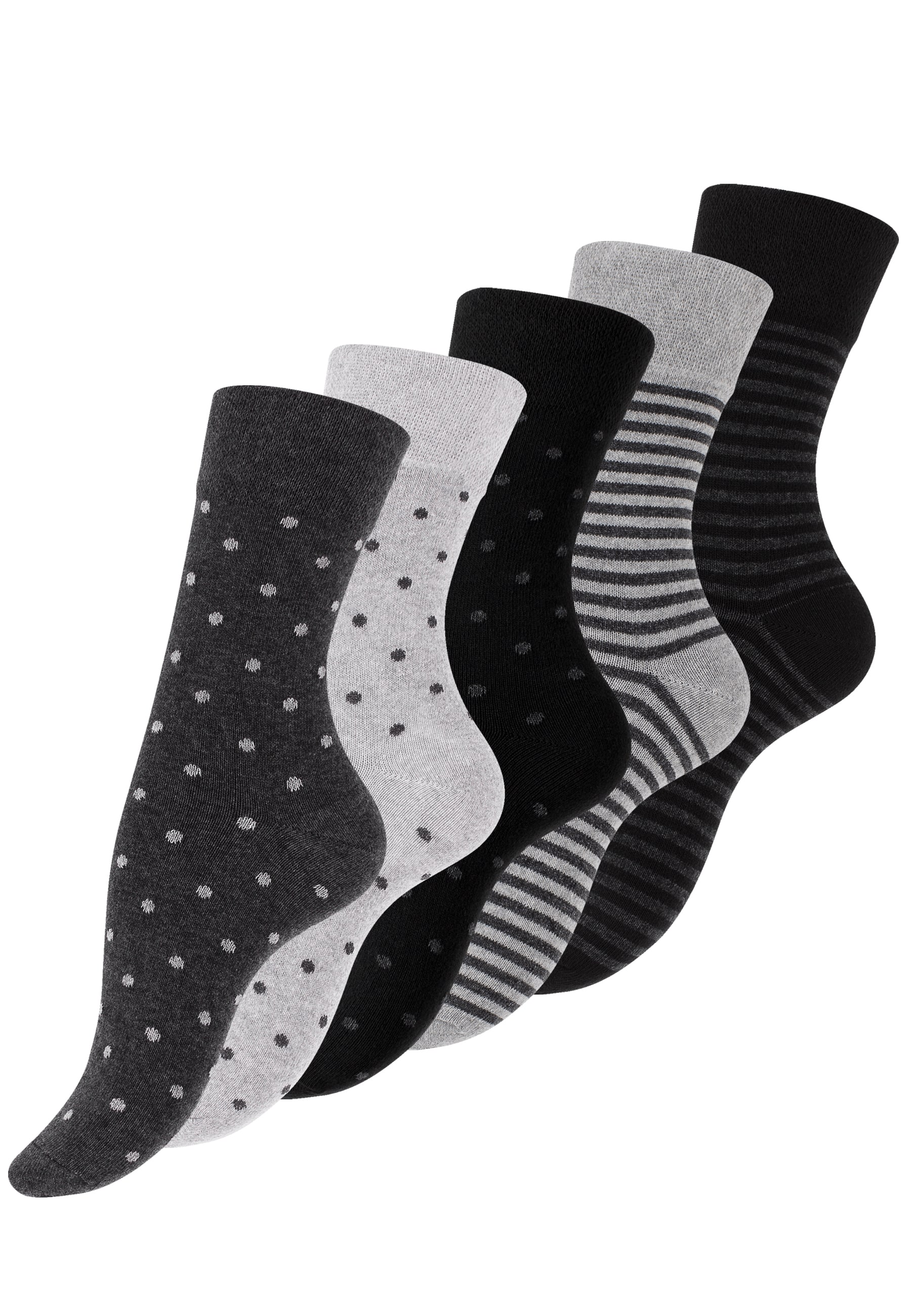 Vincent Creation&reg; 10 Paar Bunte Socken Damen Socken Streifen & Punkte - Bild 1