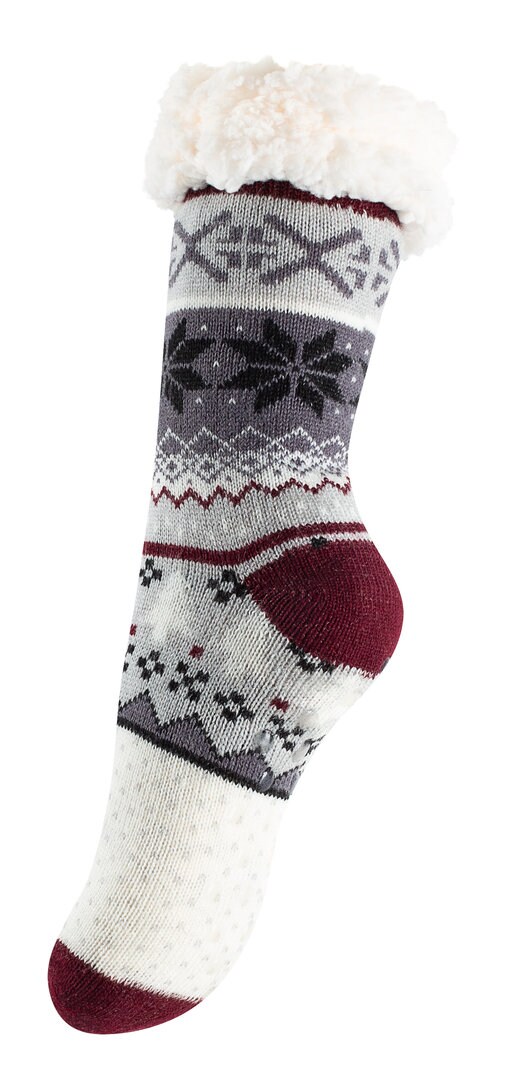 Yenita&reg; H&uuml;ttensocken im Norwegerdesign mit ABS-Sohle - Bild 1