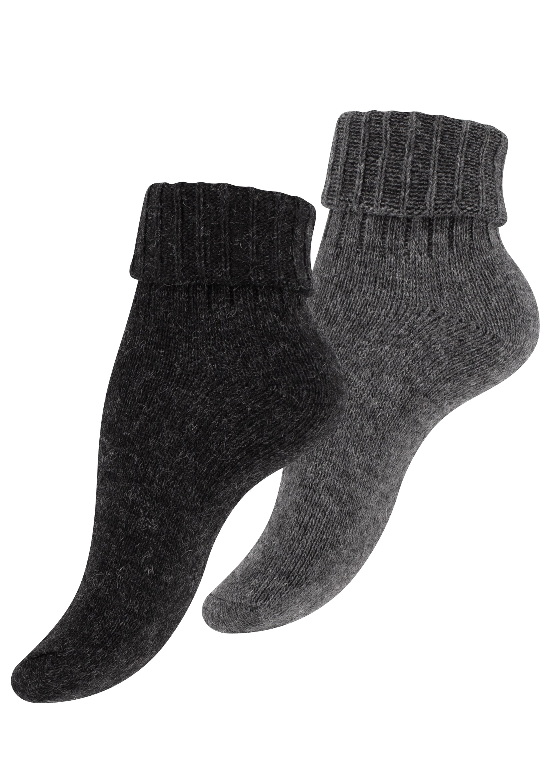 Cotton Prime&reg; 2 Paar Wollsocken Alpaka Socken mit Umschlag - Bild 1