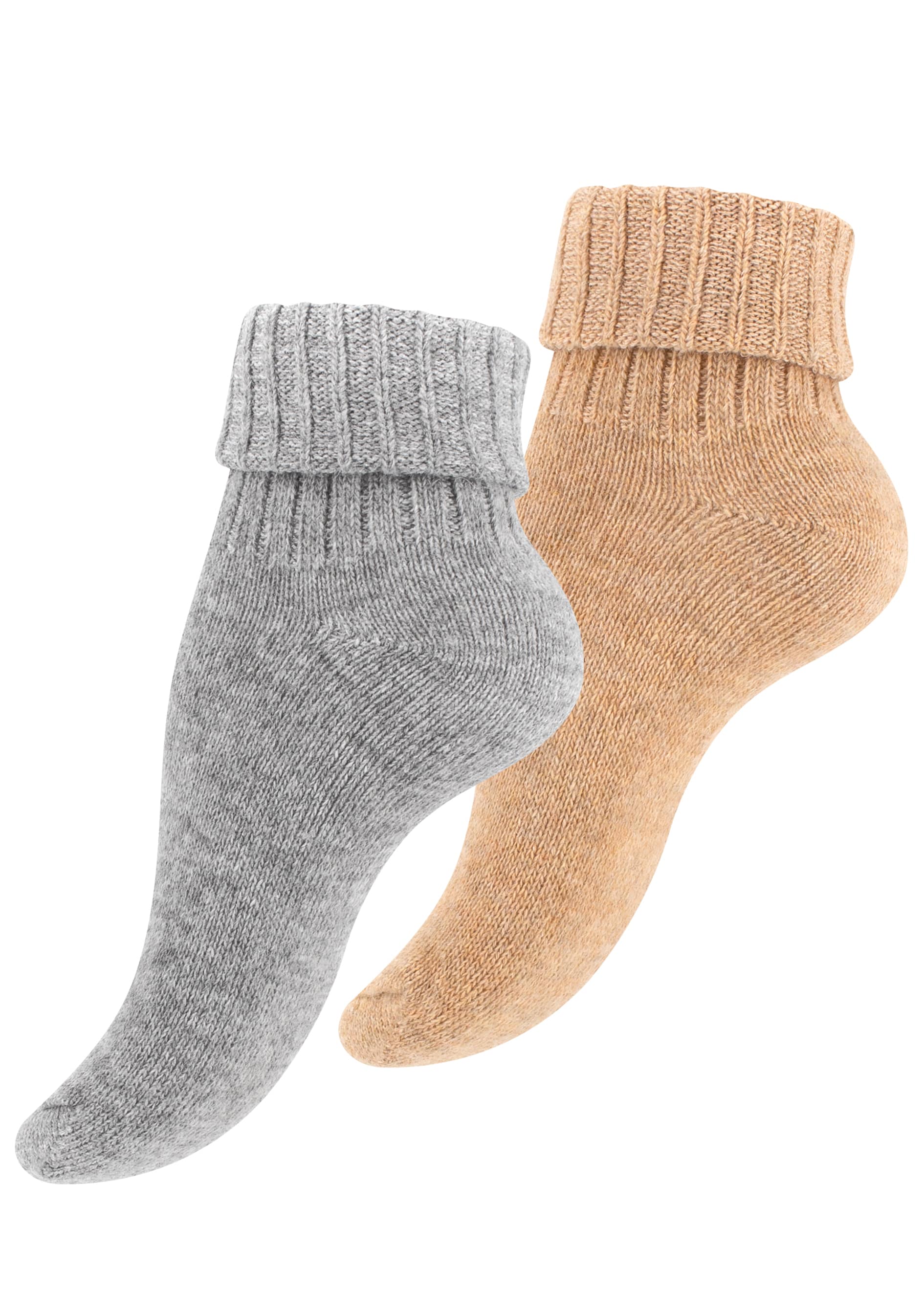 Cotton Prime&reg; 2 Paar Wollsocken Alpaka Socken mit Umschlag - Bild 1