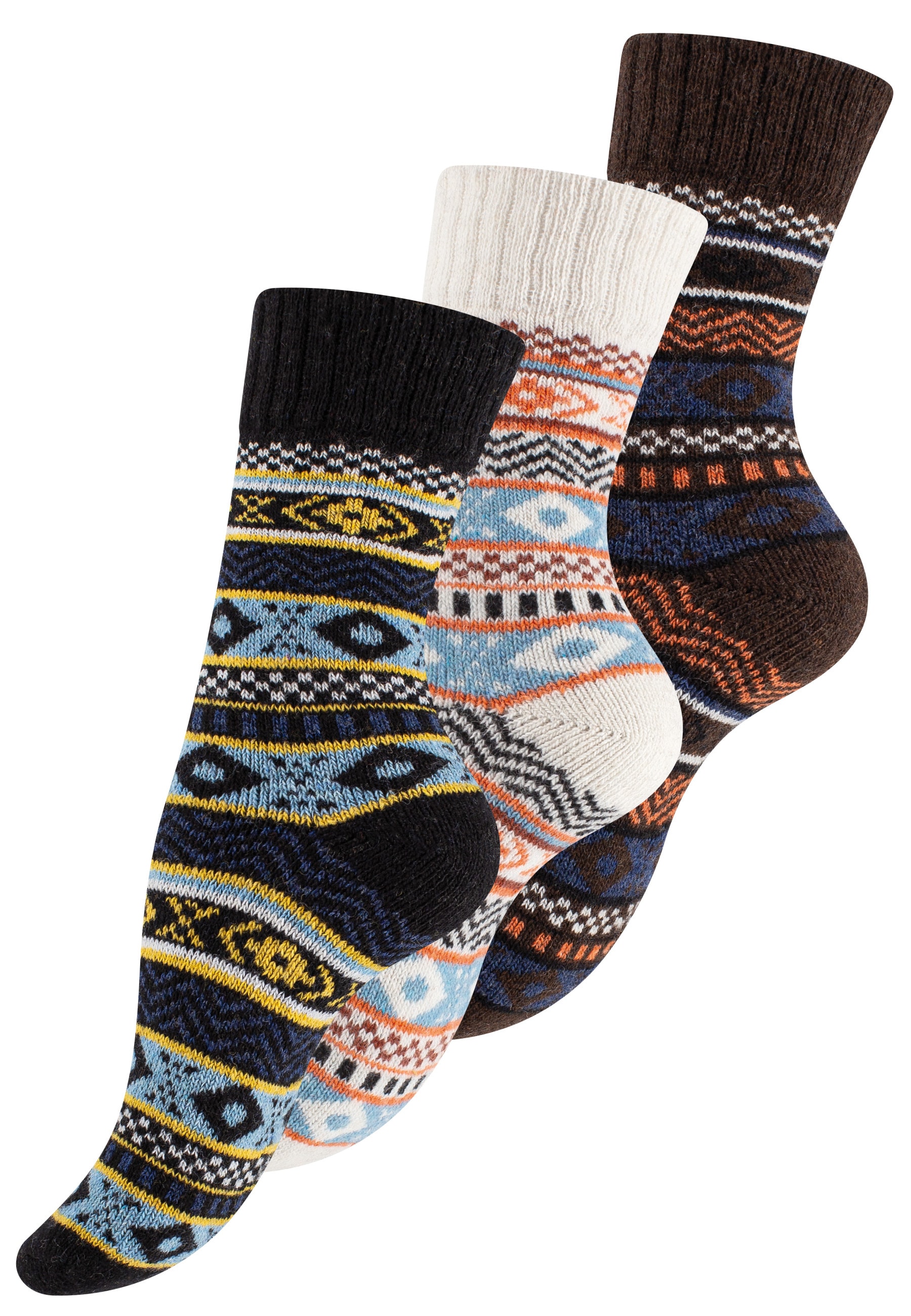 Vincent Creation&reg; 3 Paar Bunte Norwegersocken Hygge Socken - Bild 1