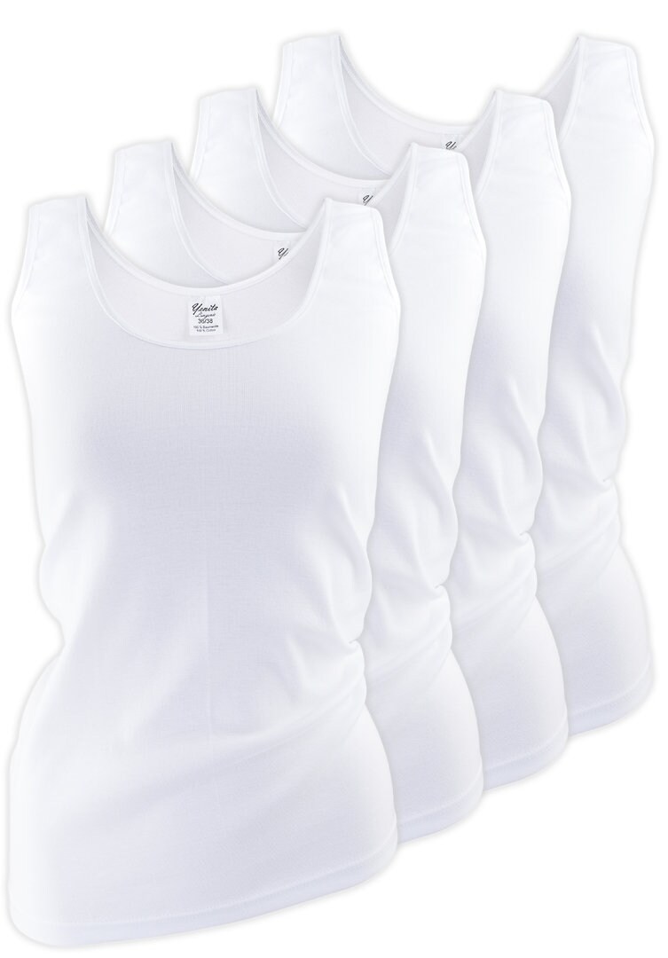 Yenita® Tank Top 4er Set, mit Satinband-Einfassung | 04250515130501