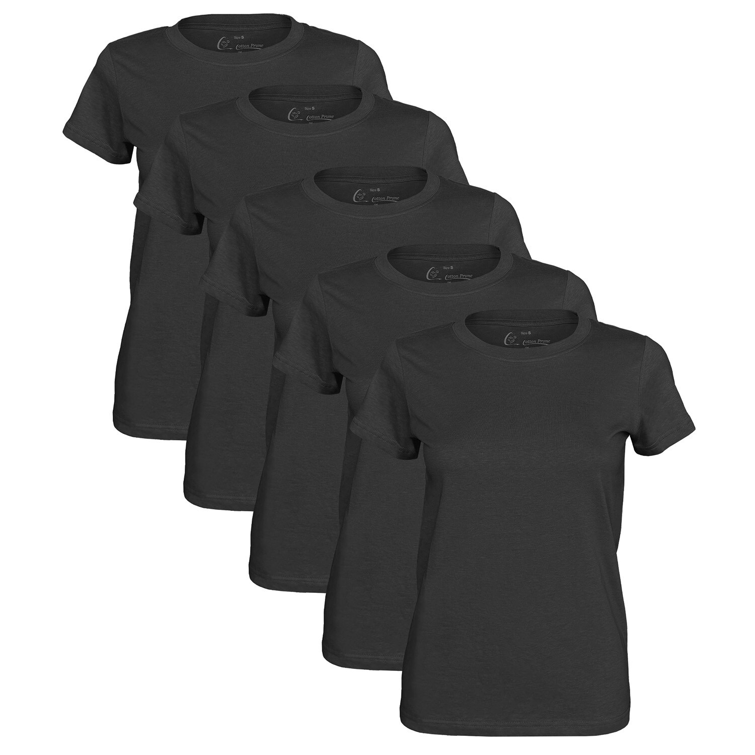Cotton Prime&reg; 5 St&uuml;ck Damen T-Shirt O-Neck - Tee - Bild 1
