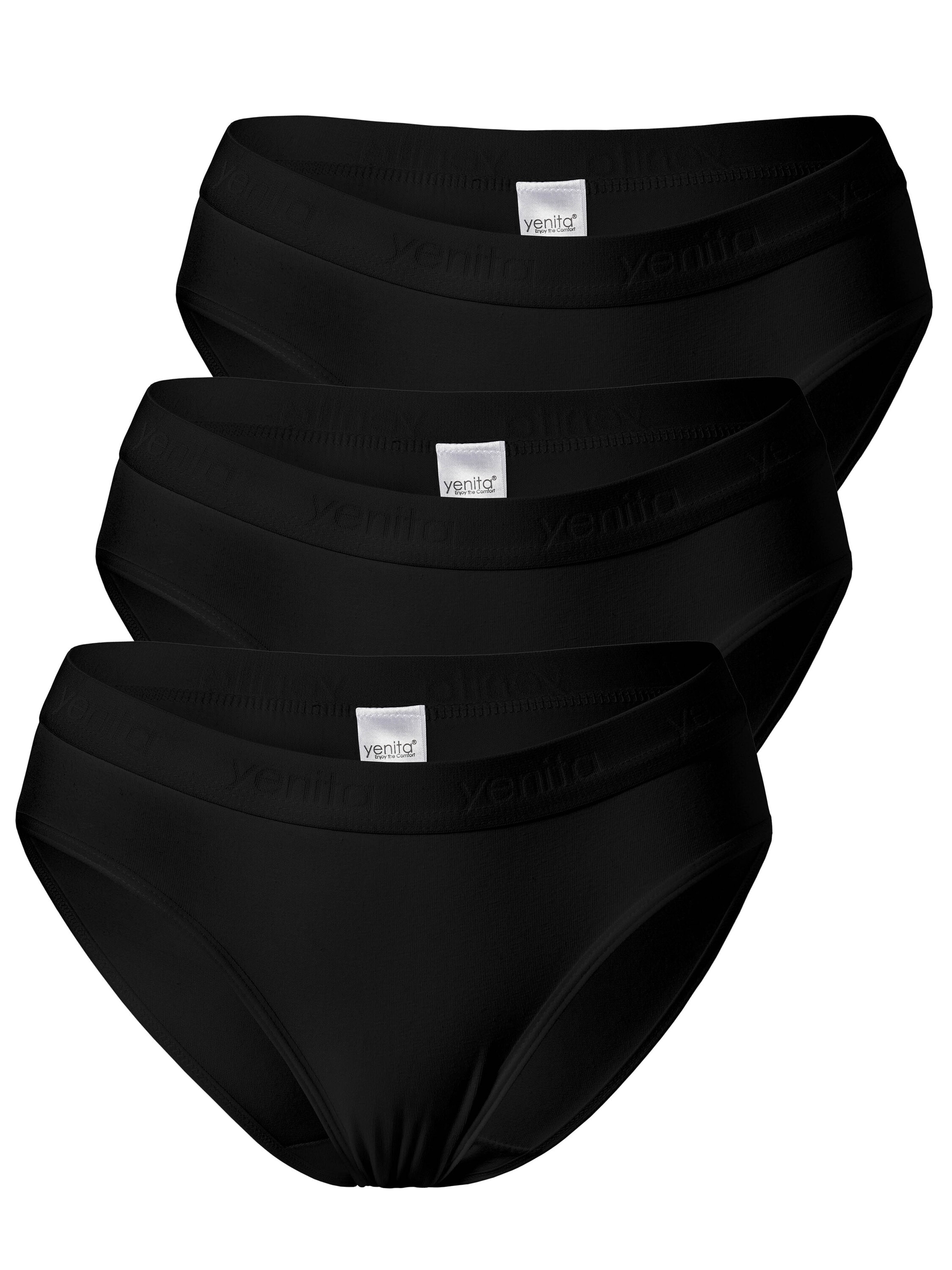 Yenita&reg; Bikinislip 3er Set Damen Slips mit elastischem Logobund - Bild 1