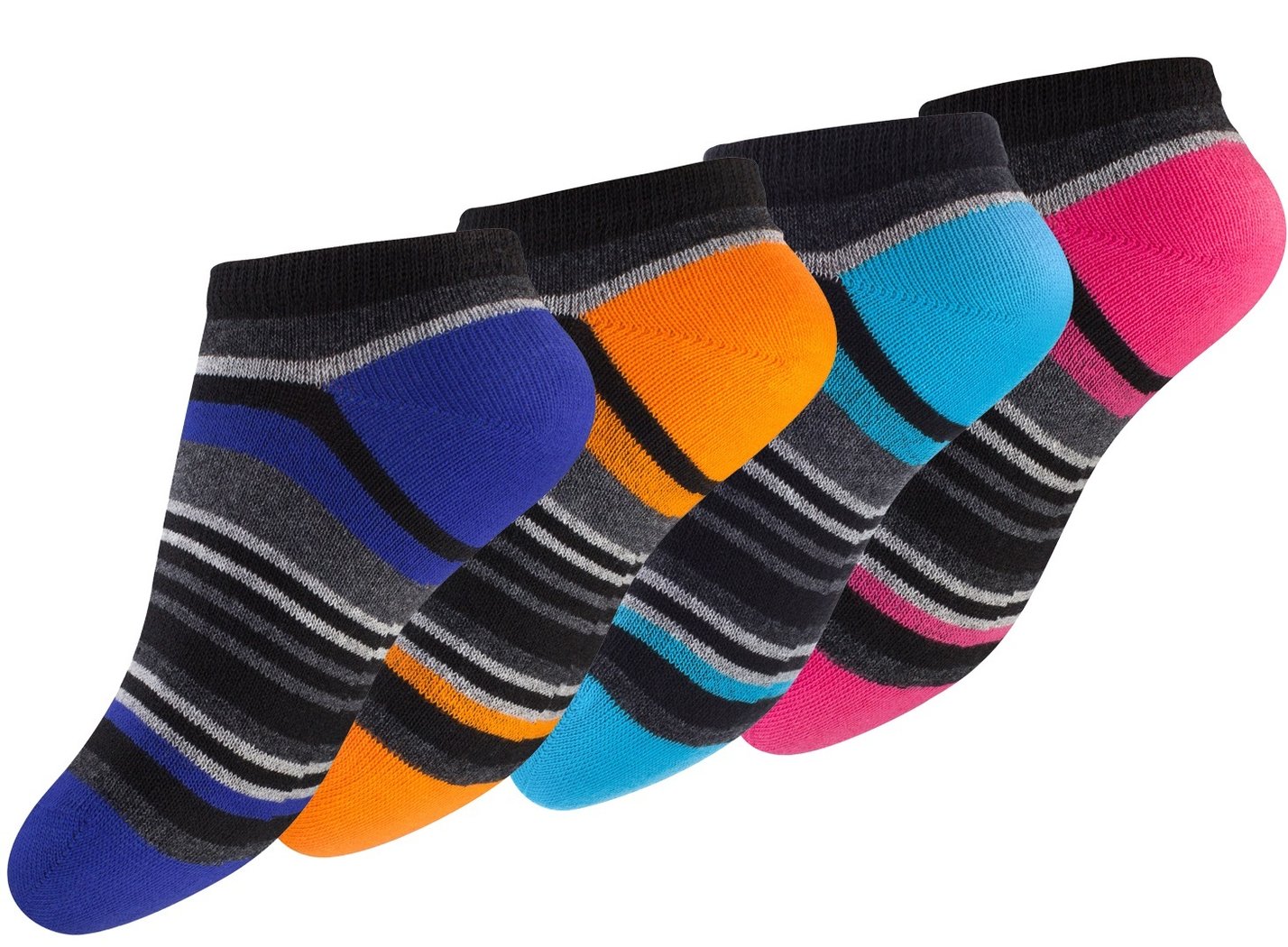 Yenita&reg; Kinder Sneaker Socken 8 Paar, mit Ringel - Bild 1