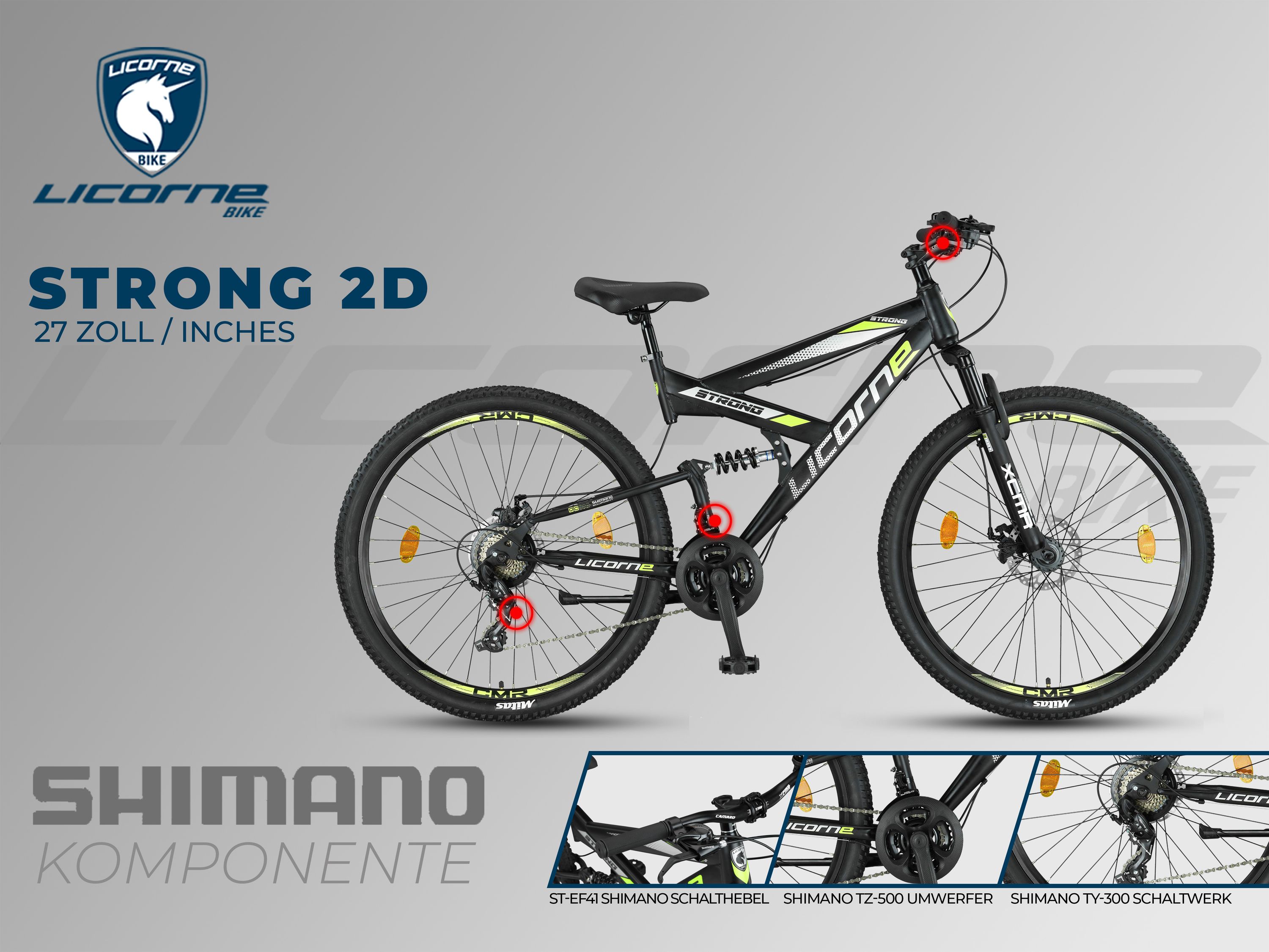Licorne Bike Strong 2D Premium Mountainbike in 26, 27,5 und 29