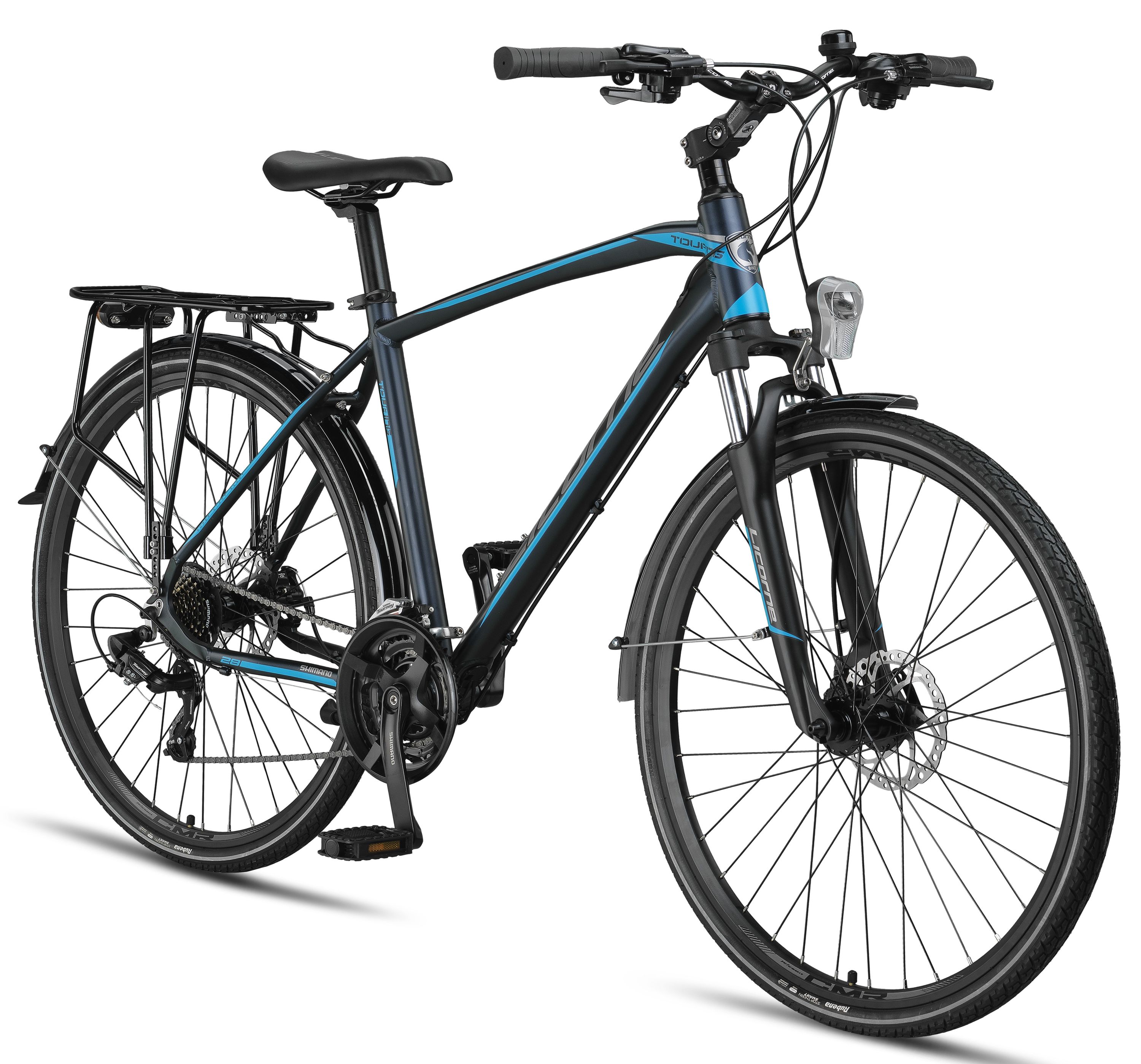 Licorne Bike Premium Touring Trekking Bike in 28 Zoll - Fahrrad f&uuml;r Jungen, M&auml;dchen, Damen und Herren - 21 Gang-Schaltung - Mountainbike - Crossbike Stil:Herren;Farbe:Navy Blau - Bild 1