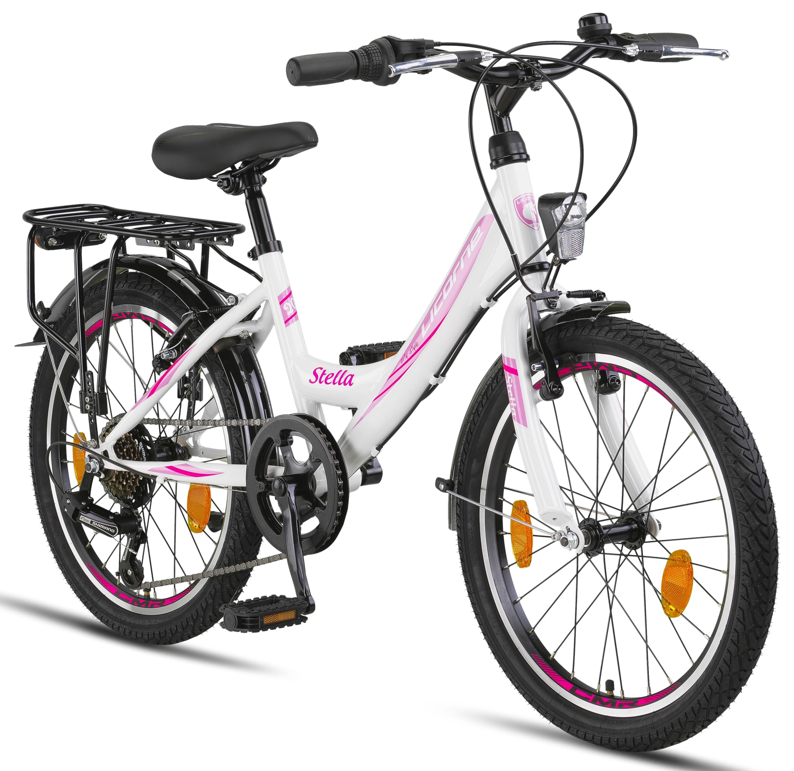 Licorne Bike Stella Premium City Bike 20,24,26 und 28 Zoll Fahrrad f&uuml;r M&auml;dchen Herren und Damen 21 Gang (6 Gang bei 20 Zoll) Holland Citybike Zoll:20;Farbe:Weiss - Bild 1