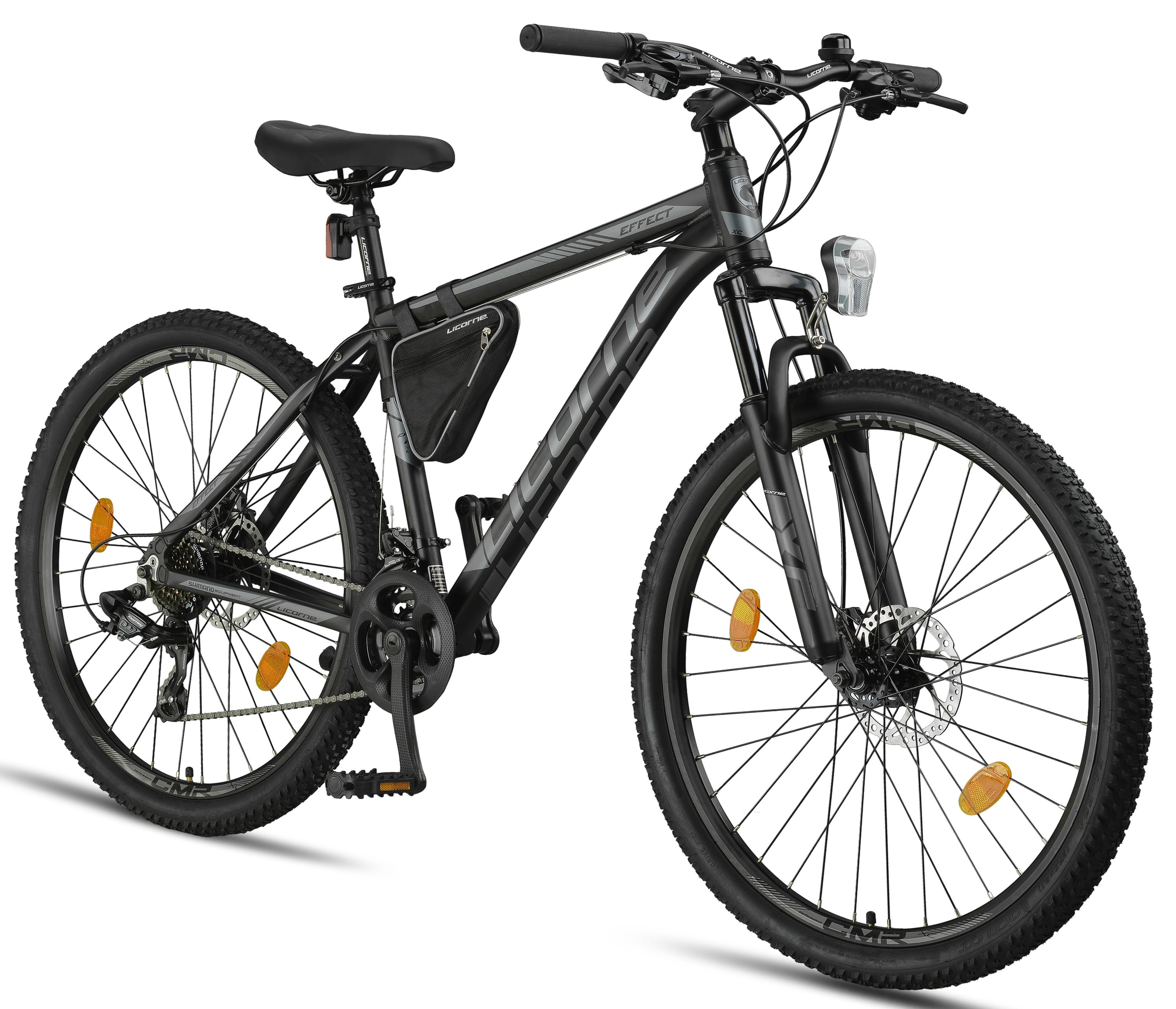 Licorne Bike Effect Premium Mountainbike in 26, 27,5 und 29 Zoll - Fahrrad f&uuml;r Jungen, M&auml;dchen, Herren und Damen - Shimano 21 Gang-Schaltung - Herrenrad Zoll:29.00;Farbe:Schwarz/Anthrazit (2xDisc-Bremse) - Bild 1