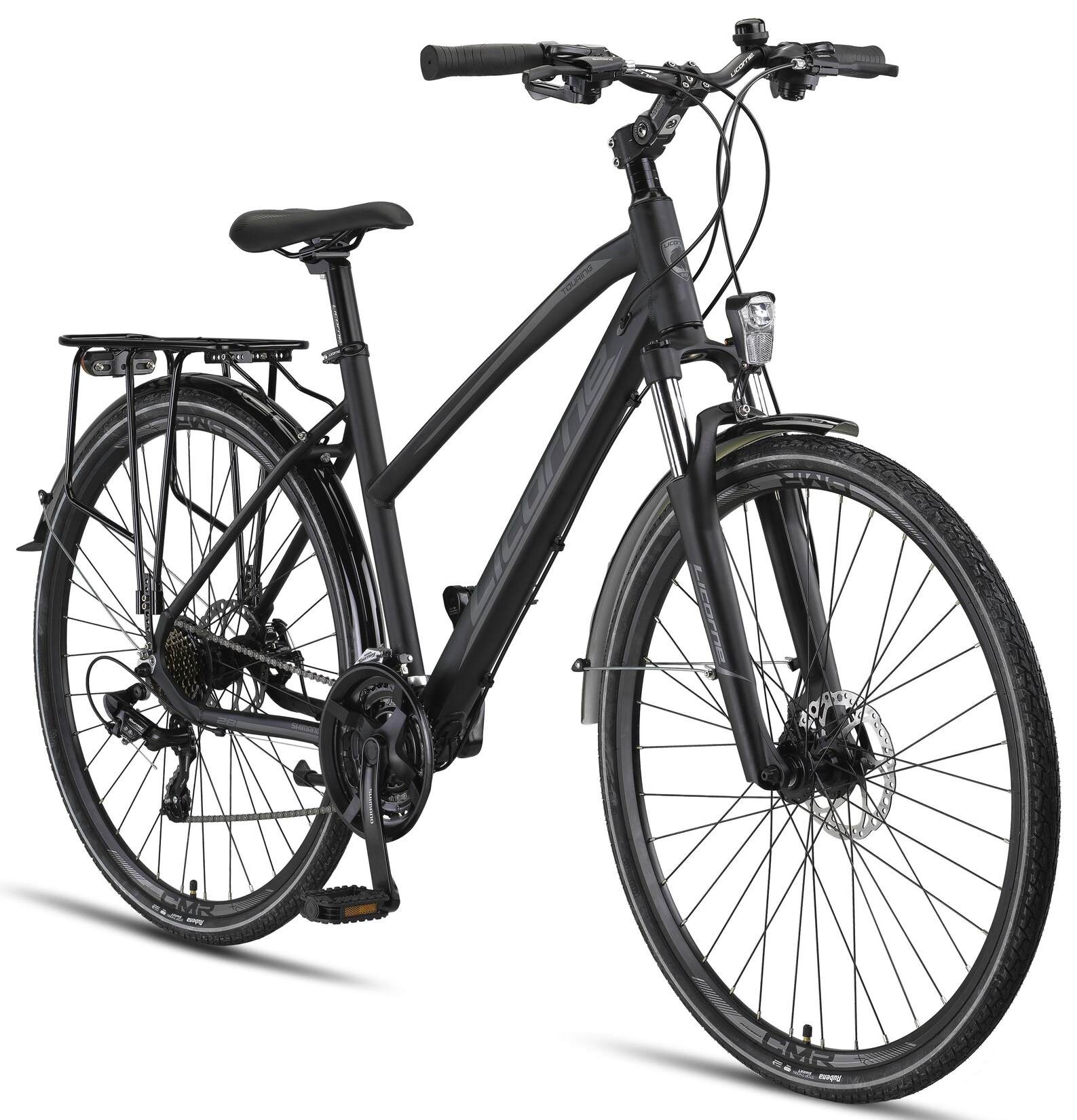 Licorne Bike Premium Touring Trekking Bike in 28 Zoll - Fahrrad für Jungen, Mädchen, Damen und Herren - 21 Gang-Schaltung - Mountainbike - Crossbike Farbe:Schwarz;Stil:Damen