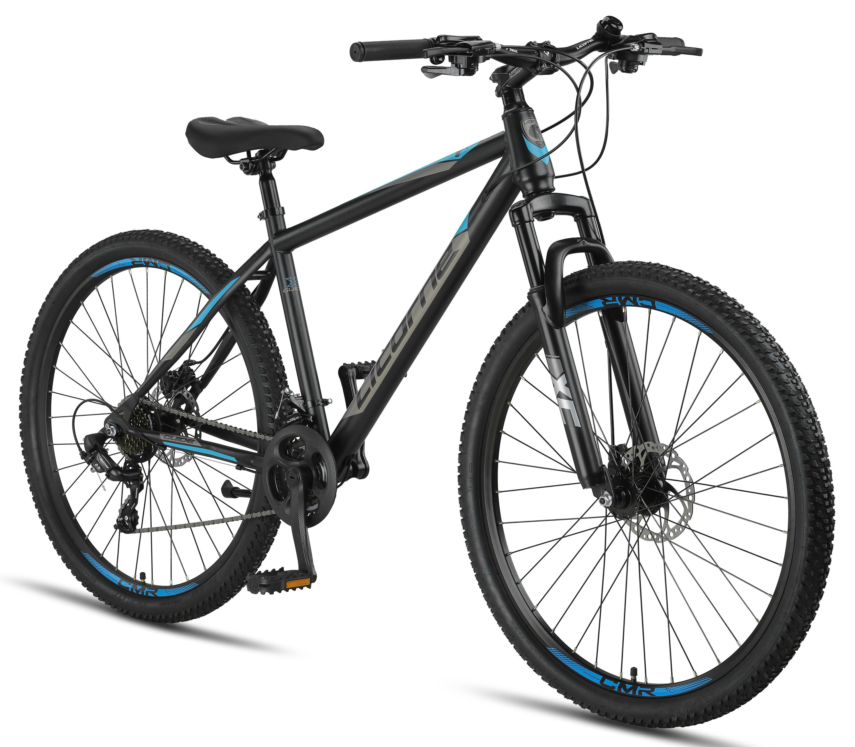 Licorne Bike Guide Premium Mountainbike in 20, 24 und 26 Zoll - Fahrrad f&uuml;r M&auml;dchen, Jungen, Herren und Damen - Shimano 21 Gang-Schaltung, Kinderfahrrad, Kinder Farbe:Schwarz/Blau;Zoll:29.00 - Bild 1
