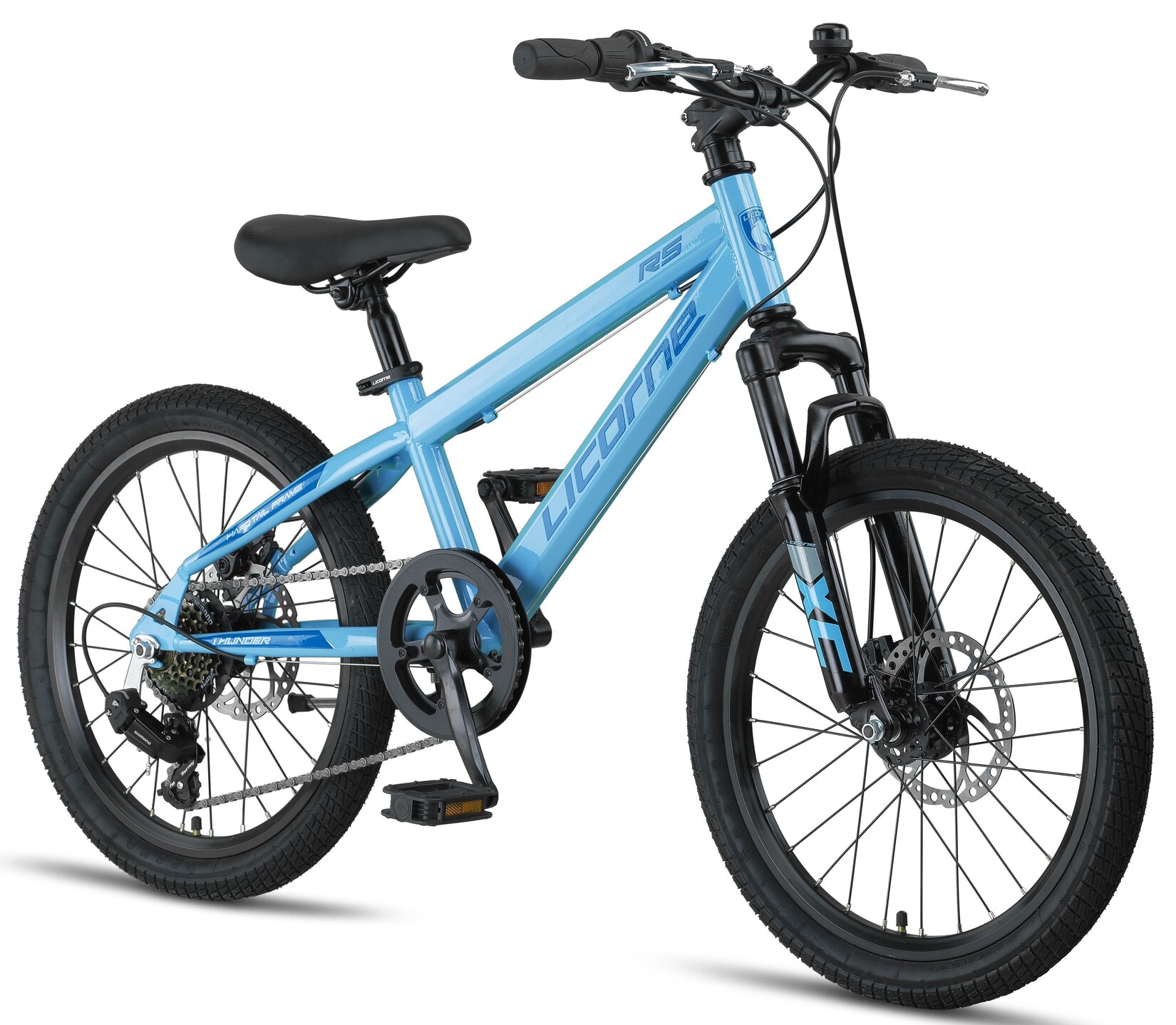 Licorne Bike Thunder Premium Mountainbike in 20, 24, 26, 27.5 und 29 Zoll Fahrrad für Mädchen Jungen Herren und Damen Discbremse Farbe:Aquamarine;Größe:20 Zoll