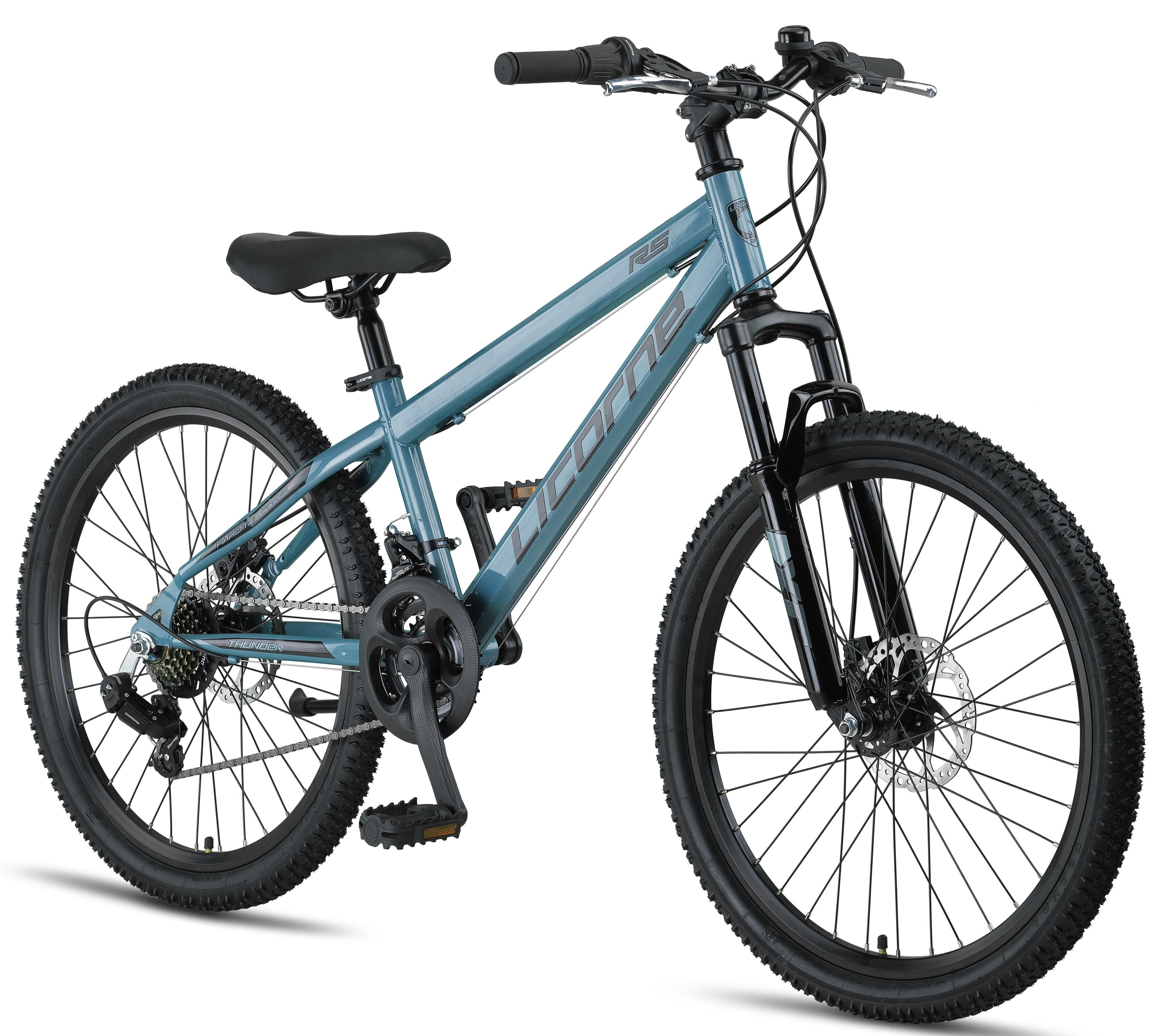 Licorne Bike Thunder Premium Mountainbike in 20, 24, 26, 27.5 und 29 Zoll Fahrrad f&uuml;r M&auml;dchen Jungen Herren und Damen Discbremse Farbe:Aquamarine;Gr&ouml;&szlig;e:24 Zoll - Bild 1
