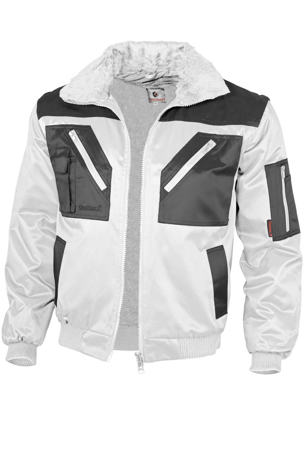 QUALITEX HIGH QUALITY WORKWEAR Pilotenjacke pilotenjacke wei&szlig;/grau Damen: 40 Herren: M - Bild 1
