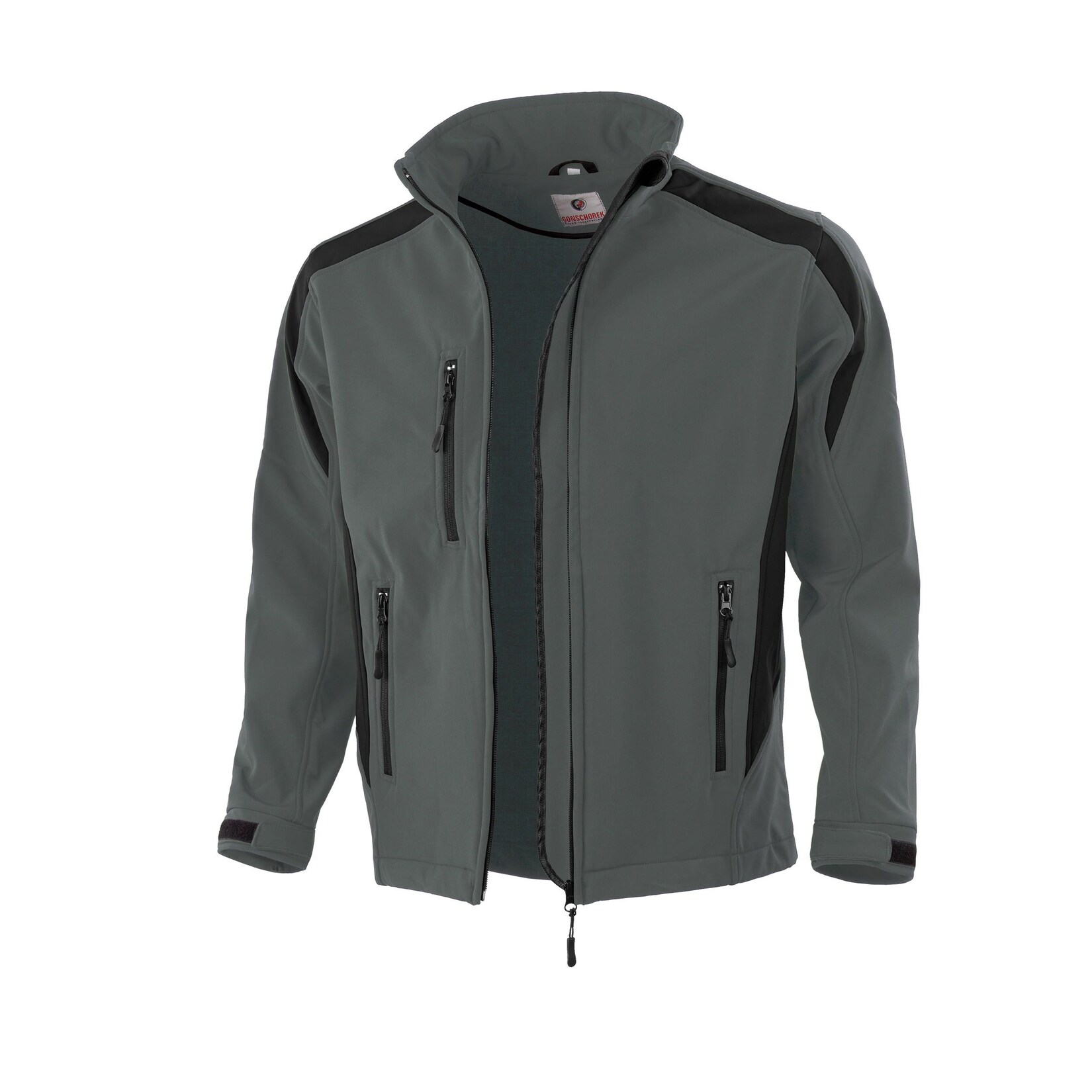 QUALITEX HIGH QUALITY WORKWEAR Softshelljacke softshell grau/schwarz Damen: 56 Herren: 3XL