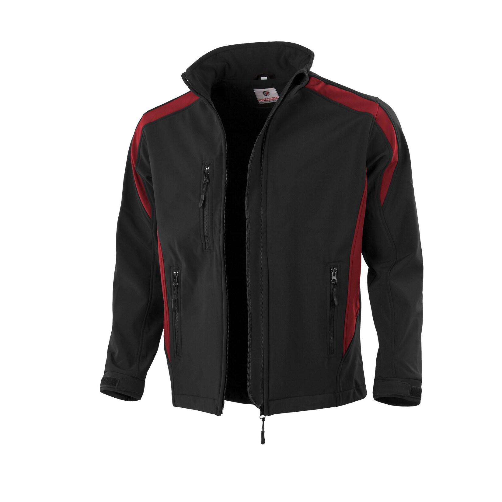 QUALITEX HIGH QUALITY WORKWEAR Softshelljacke softshell schwarz/rot Damen: 32 Herren: XS