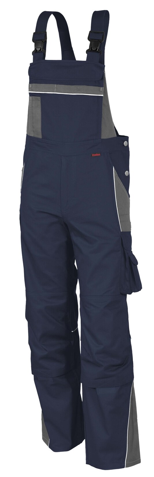 QUALITEX HIGH QUALITY WORKWEAR Latzhose PRO marine/grau Damen: 42 Herren: 48
