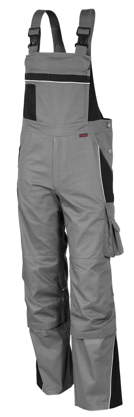 QUALITEX HIGH QUALITY WORKWEAR Latzhose PRO grau/schwarz Damen: 40 Herren: 46