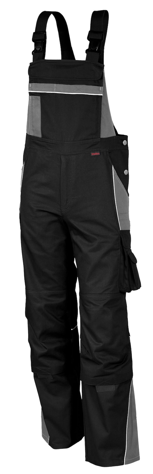 QUALITEX HIGH QUALITY WORKWEAR Latzhose PRO schwarz/grau Damen: 46 Herren: 52