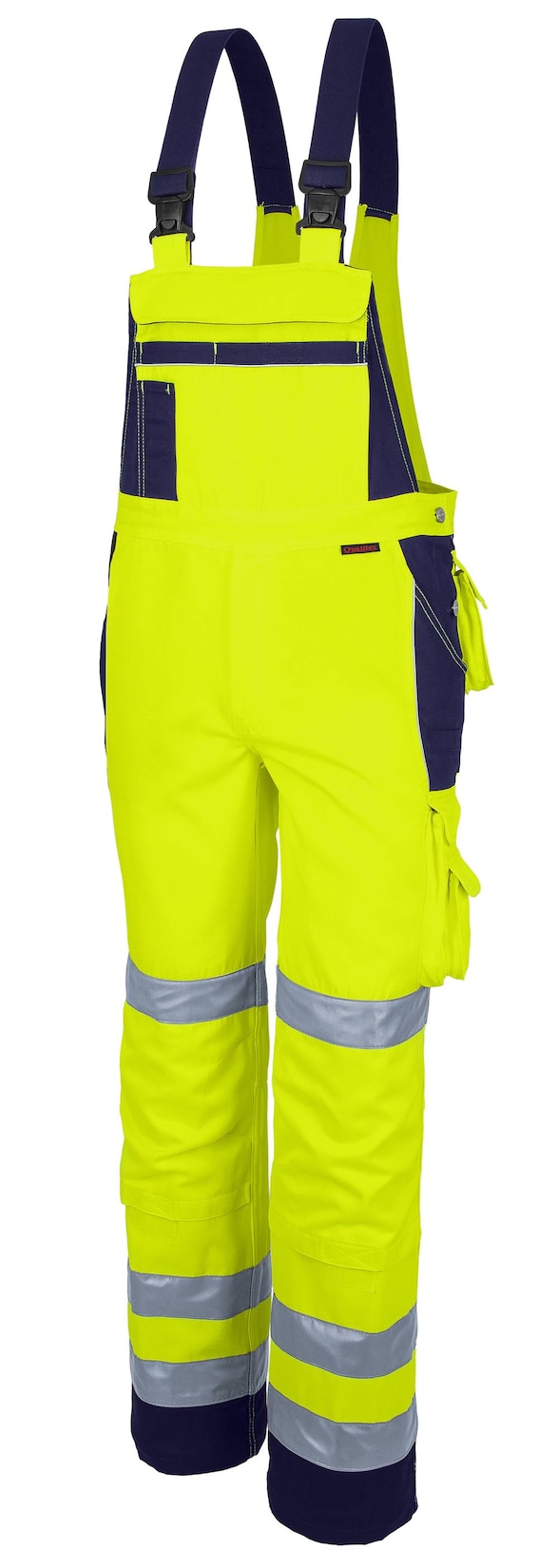 QUALITEX HIGH QUALITY WORKWEAR Latzhose PRO WS warngelb/marine Damen: 44 Herren: 50