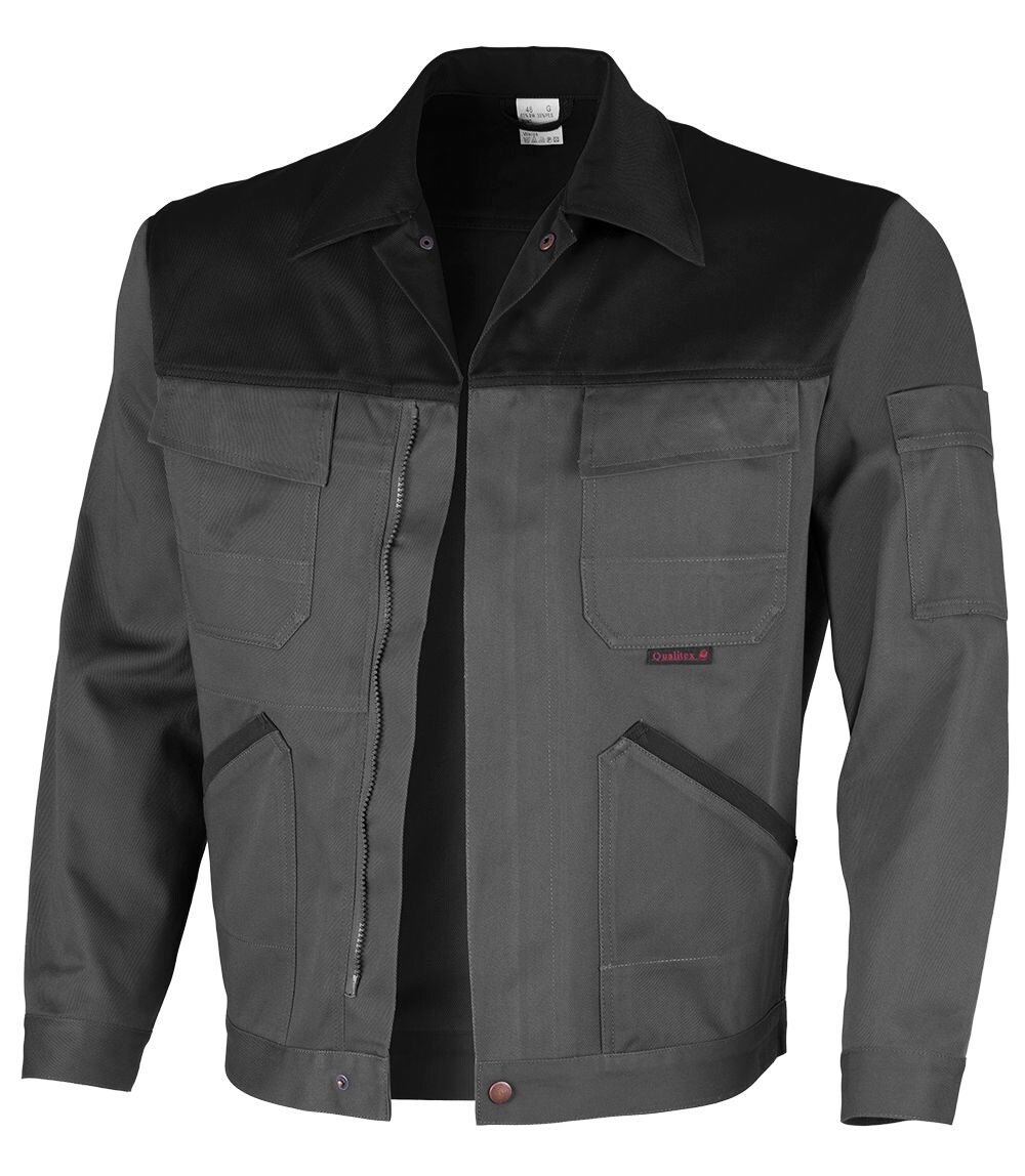 QUALITEX HIGH QUALITY WORKWEAR Bundjacke image mittelgrau/schwarz Damen: 46 Herren: 52