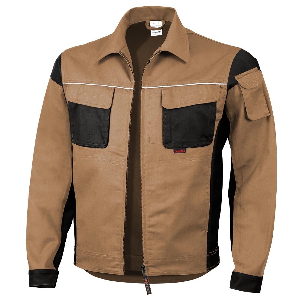 QUALITEX HIGH QUALITY WORKWEAR Bundjacke PRO khaki/schwarz Damen: 66 Herren: 5XL