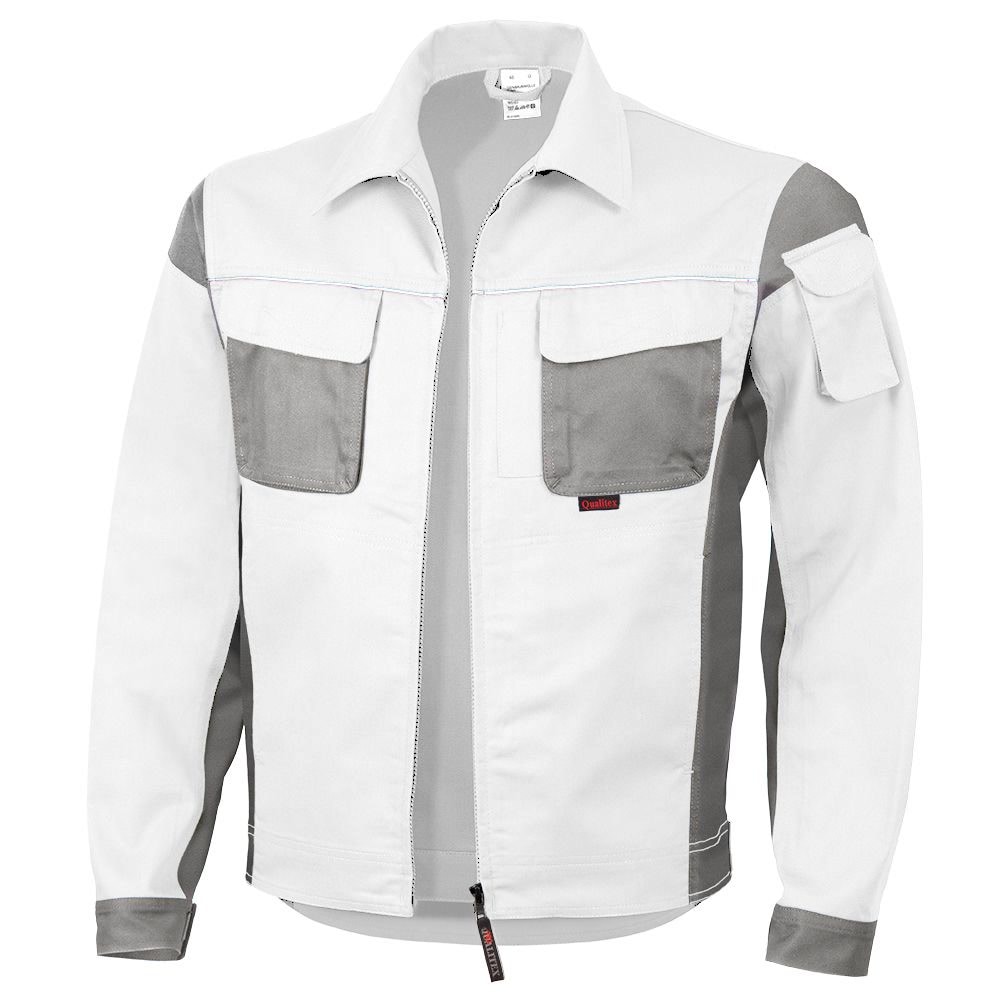 QUALITEX HIGH QUALITY WORKWEAR Bundjacke PRO weiß/grau Damen: 54 Herren: XXL