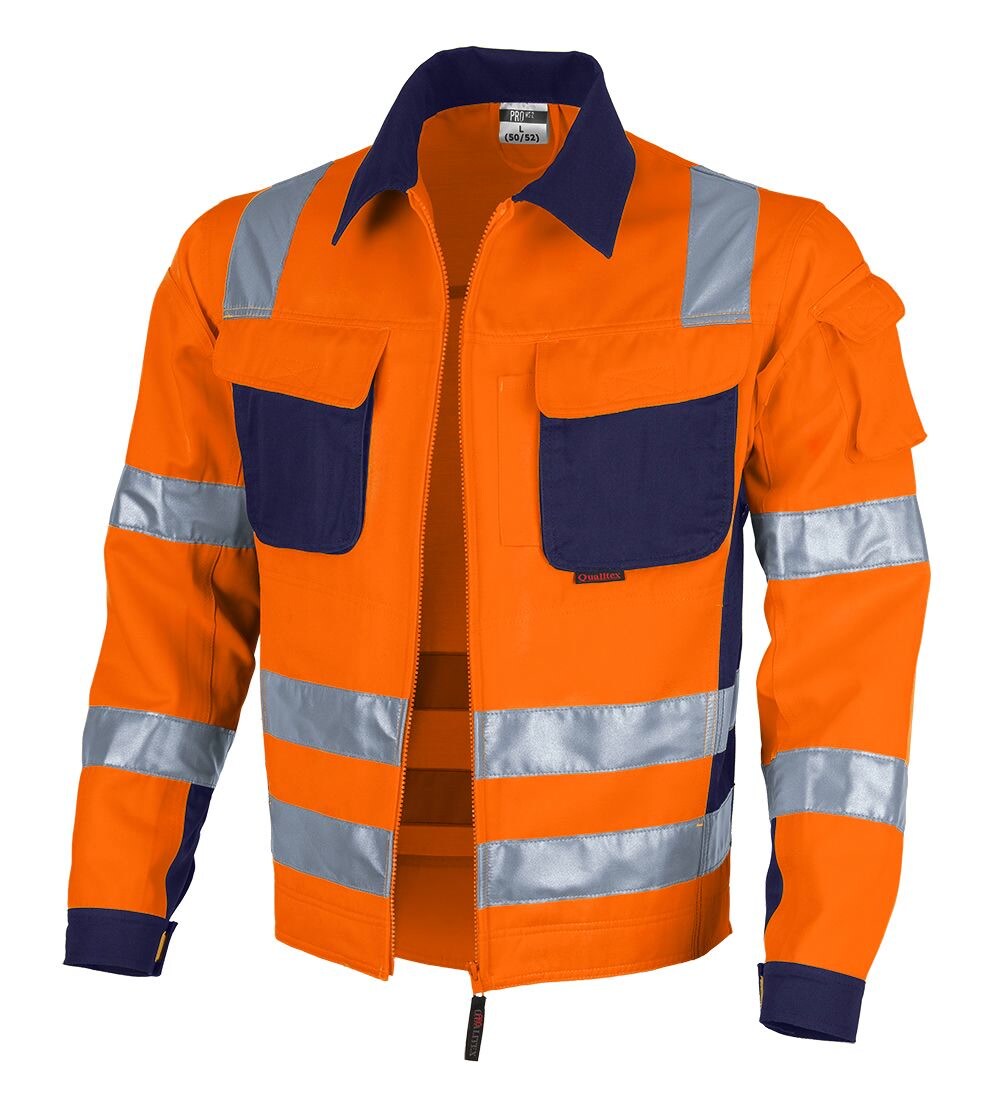 QUALITEX HIGH QUALITY WORKWEAR Bundjacke PRO WS warnorange/marine Damen: 62 Herren: 4XL