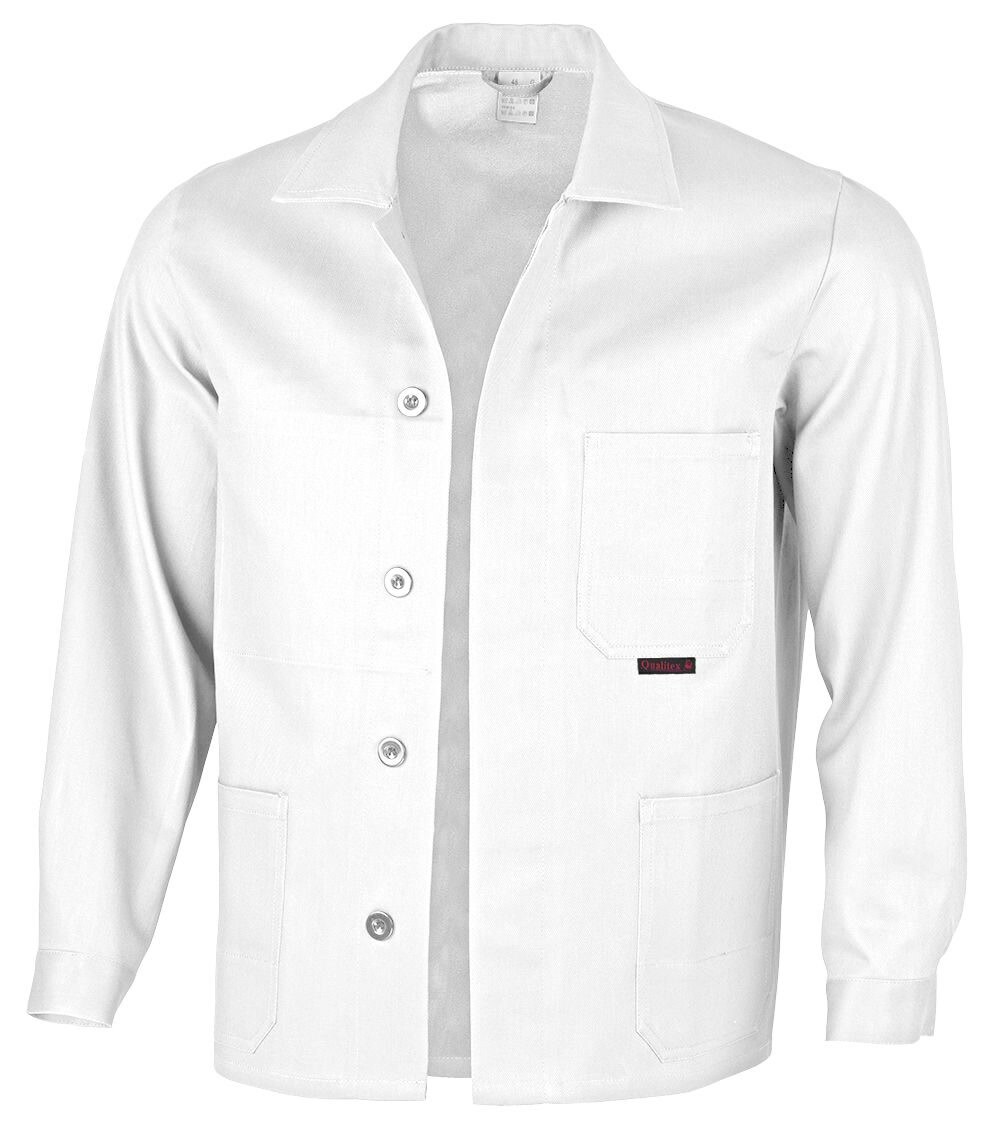 QUALITEX HIGH QUALITY WORKWEAR Langjacke classic weiß Herren: 98 | 04046987016111
