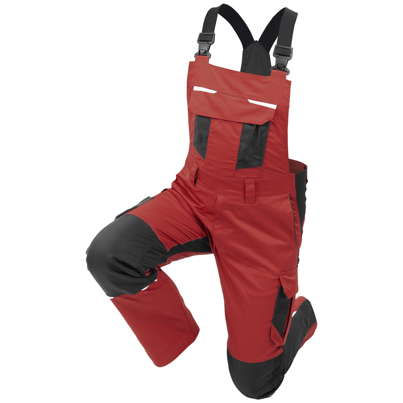 QUALITEX HIGH QUALITY WORKWEAR Latzhose IND red dahlia/phantom Herren: 98 | 04046987086268