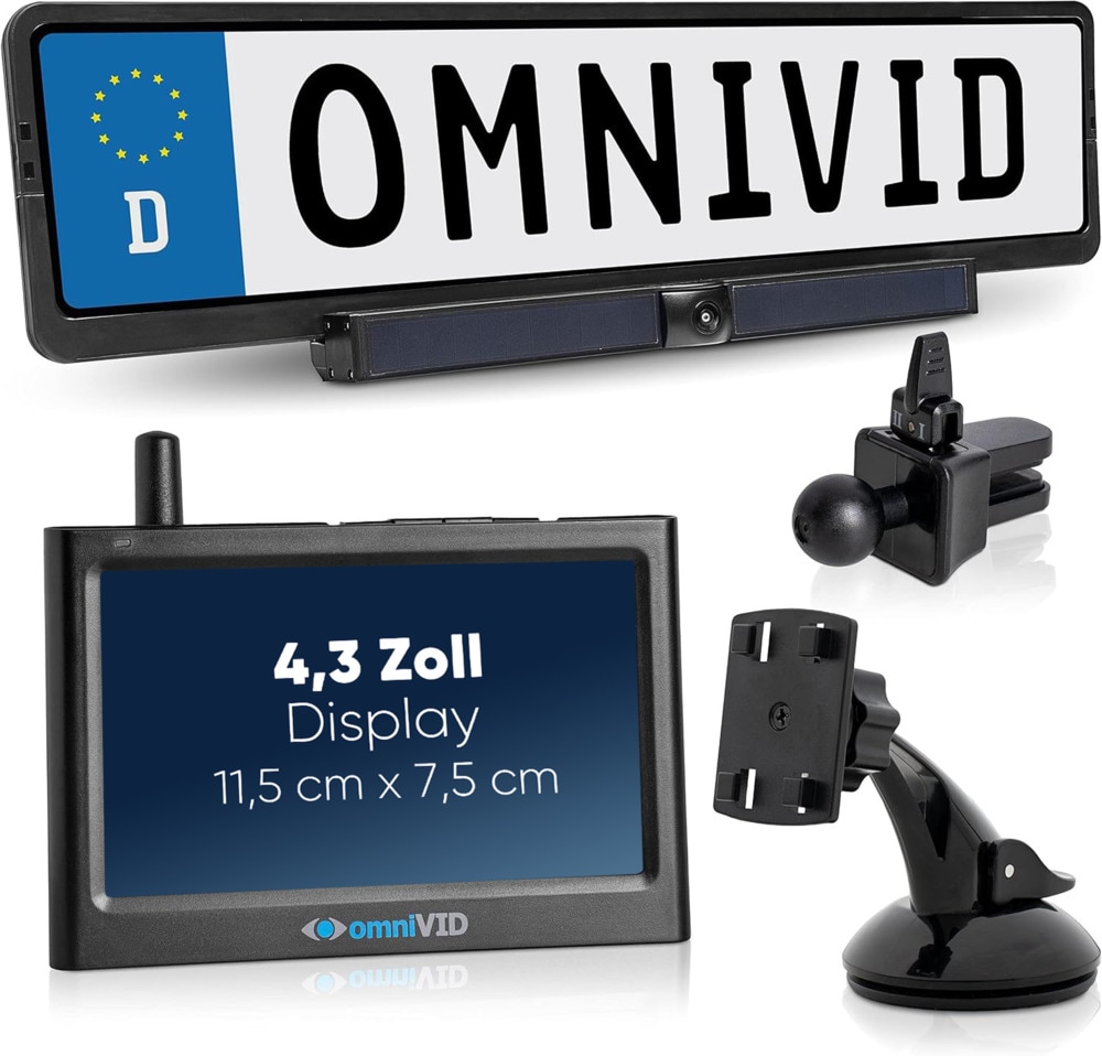 omniVID Solar4 Kabelloses Solar-R&uuml;ckfahrvideosystem - Bild 1
