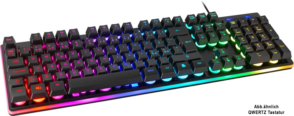 Deltaco DK220 Gaming Tastatur Membran RGB schwarz | 07333048043955