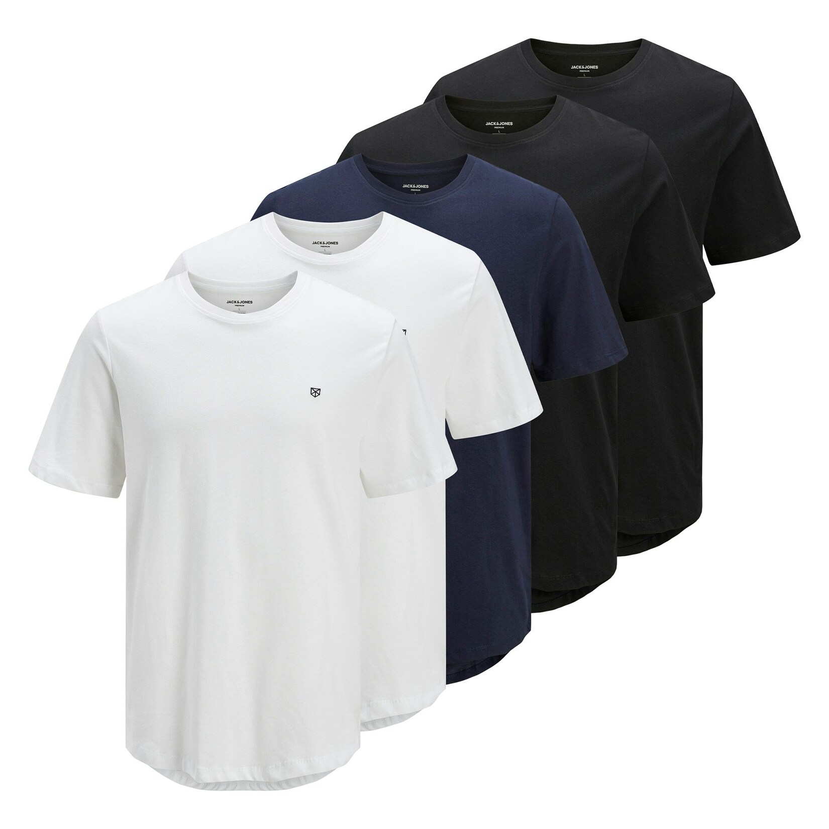 JPRBLABRODY TEE CREW NECK 5PK Herren T-Shirt