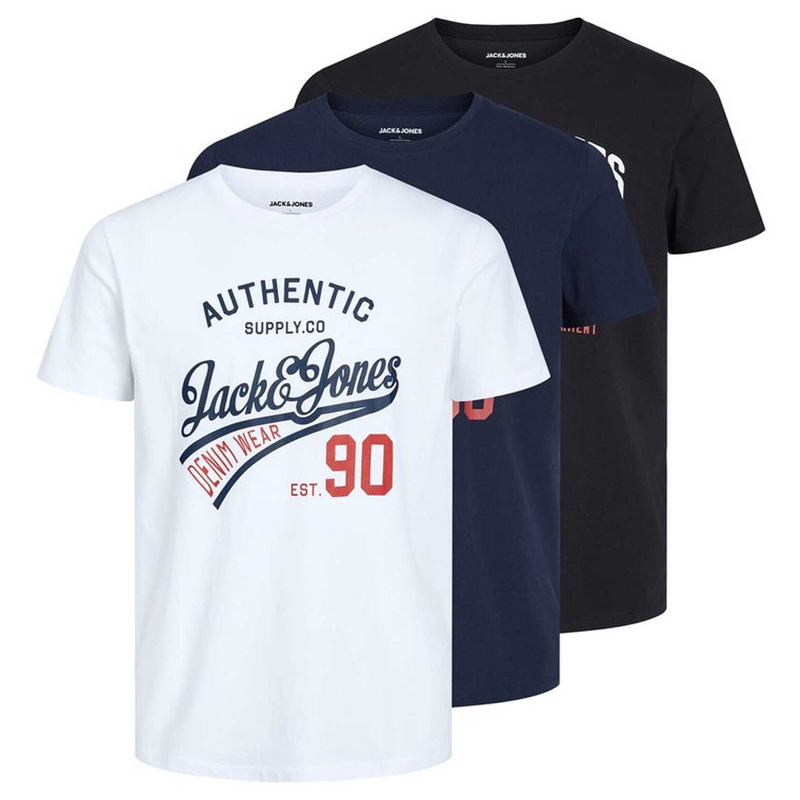 Jack&Jones JJETHAN TEE CREW NECK 3PK Herren T-Shirt
