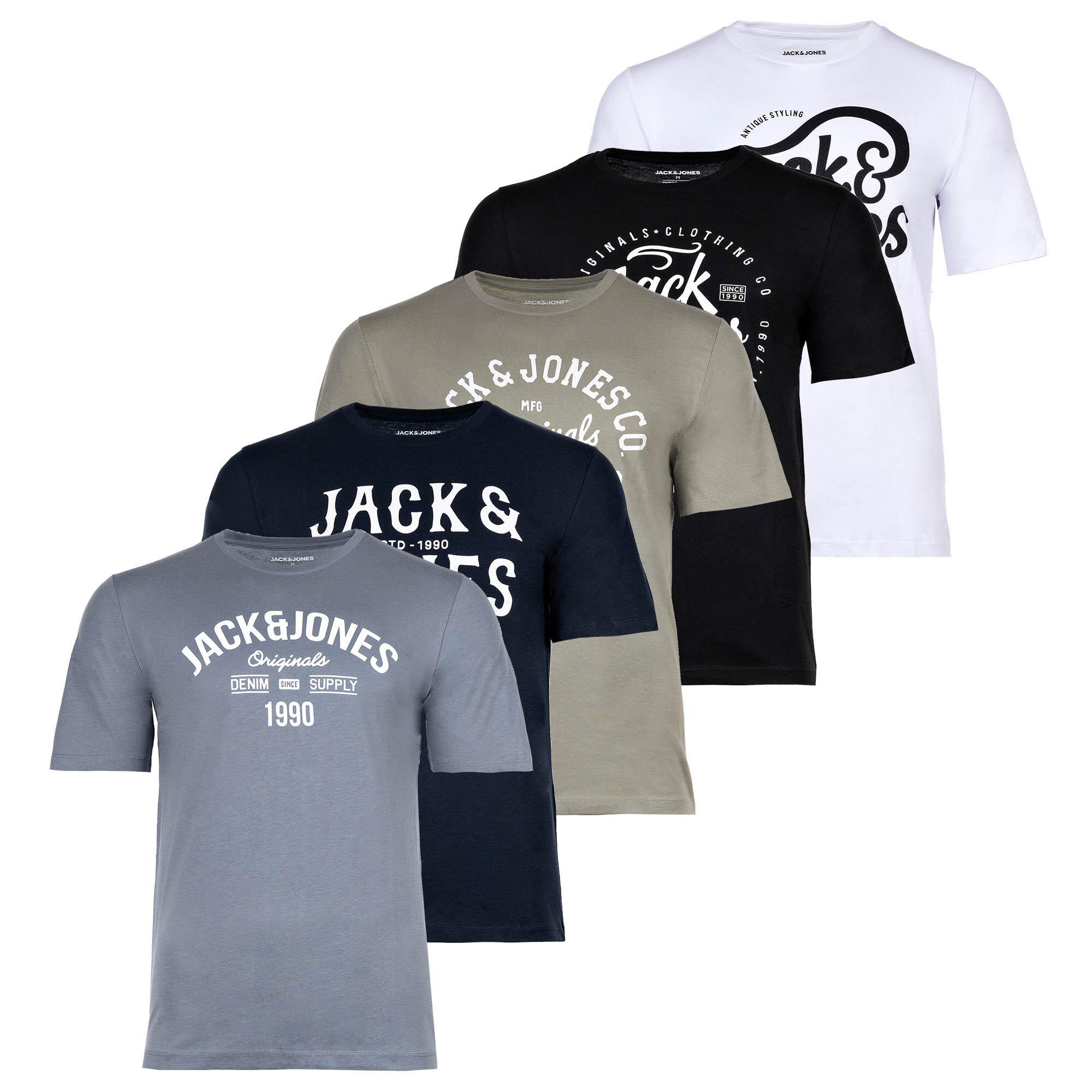 JJLEOGRA TEE CREW NECK 5PK Herren T-Shirt - Bild 1