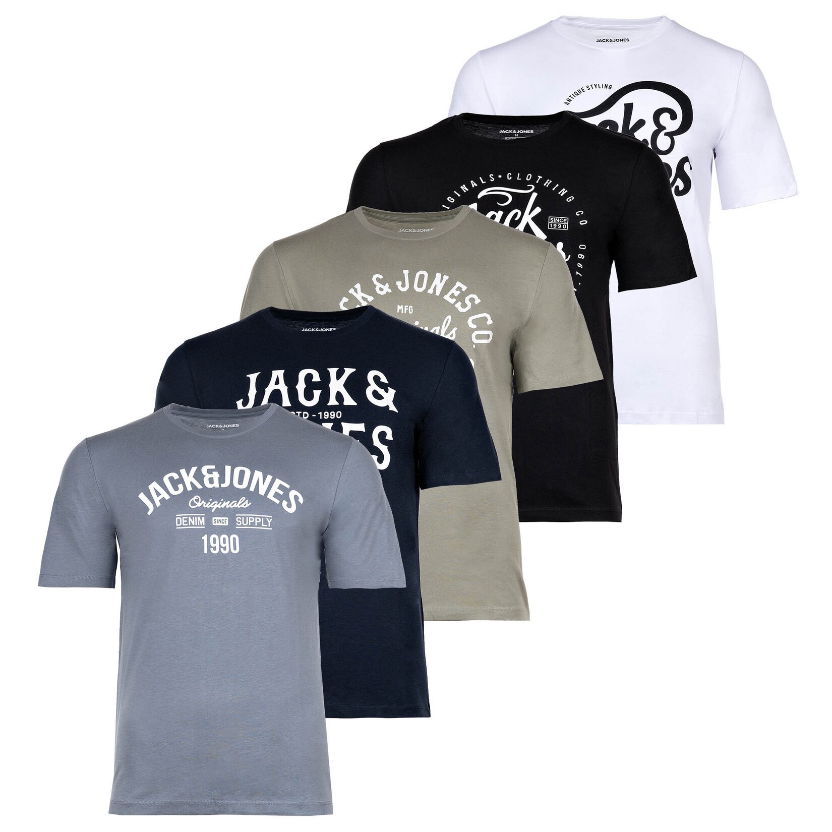 JJLEOGRA TEE CREW NECK 5PK Herren T-Shirt