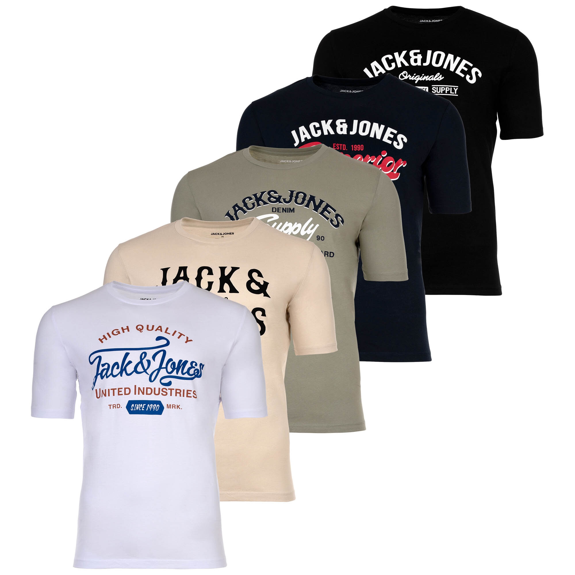 JJLEOGRA TEE CREW NECK 5PK Herren T-Shirt - Bild 1