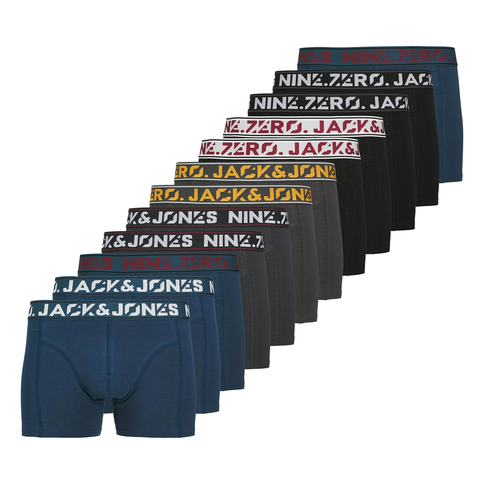 JACCOLTON SOLID TRUNKS 12 PACK Herren Boxershort