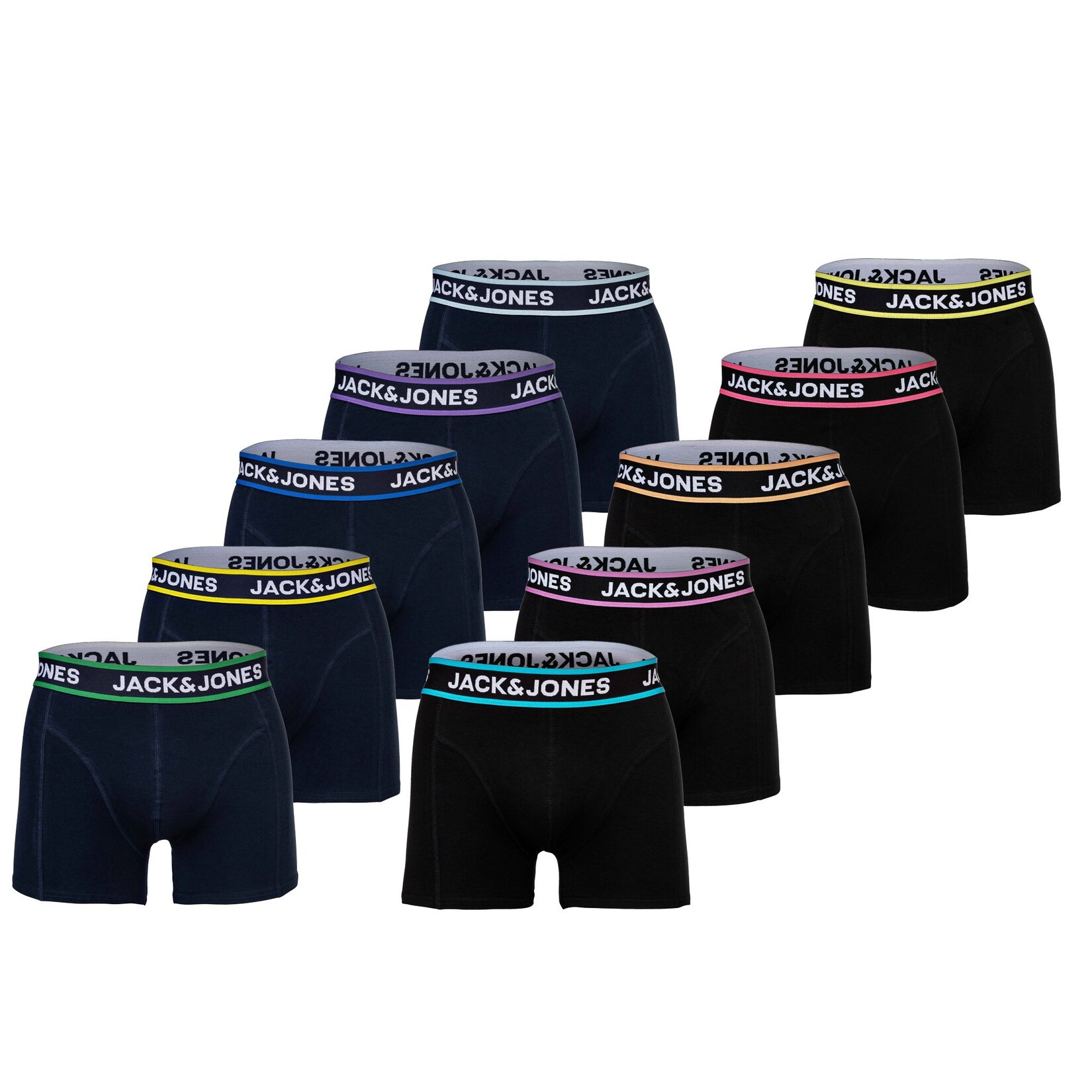 JACLIMES SOLID TRUNKS 10 PACK Herren Boxershort