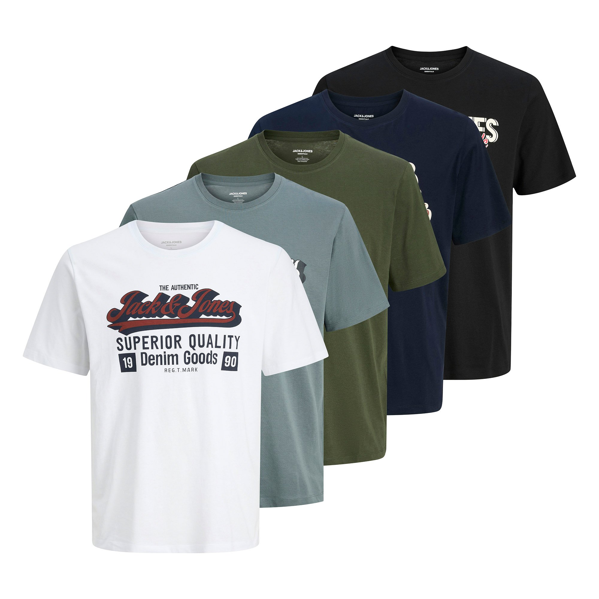 JJELOGO TEE O-NECK 5PK Herren T-Shirt - Bild 1