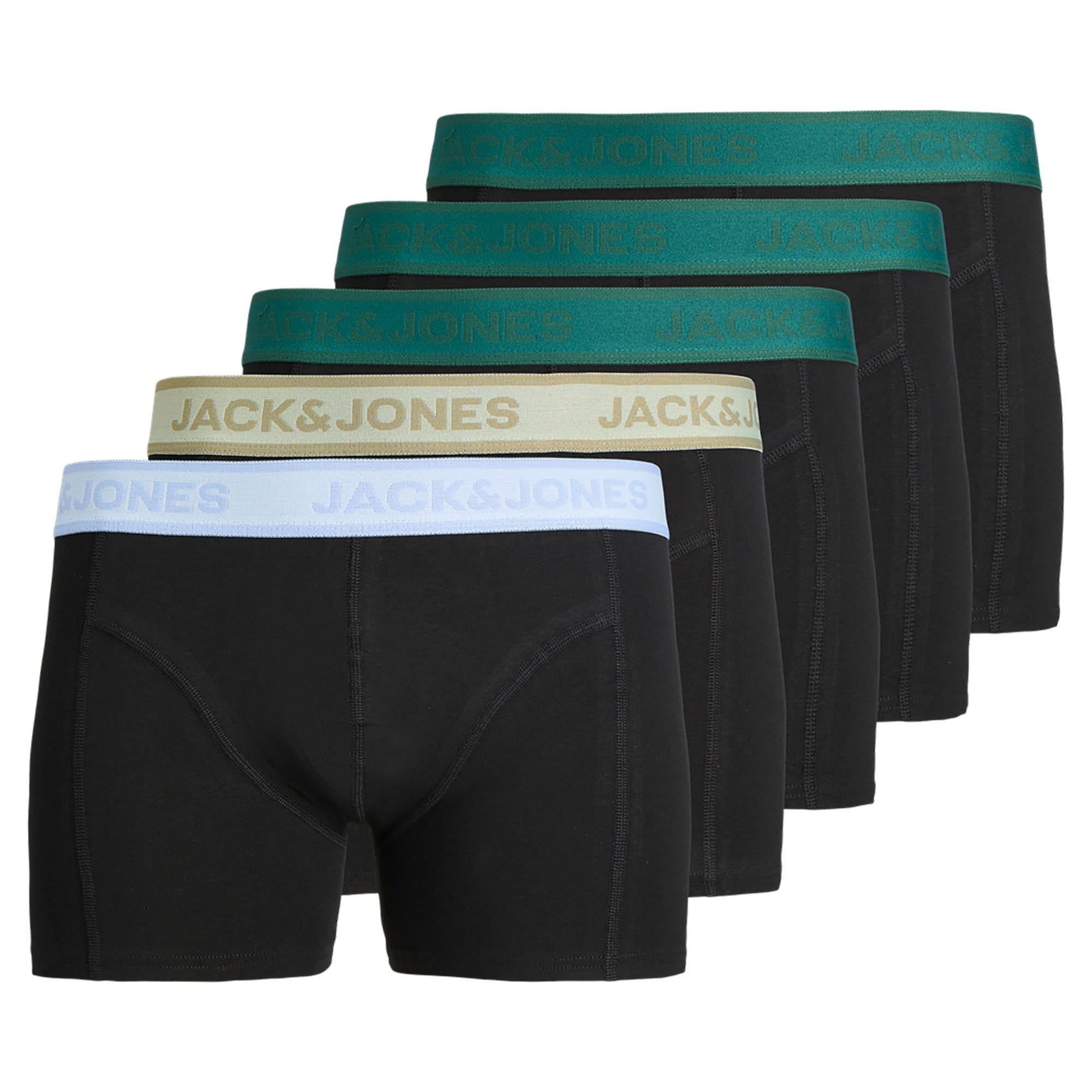 JACWESLEY SOLID TRUNKS 5 PACK Herren Boxershort Schwarz L - Bild 1