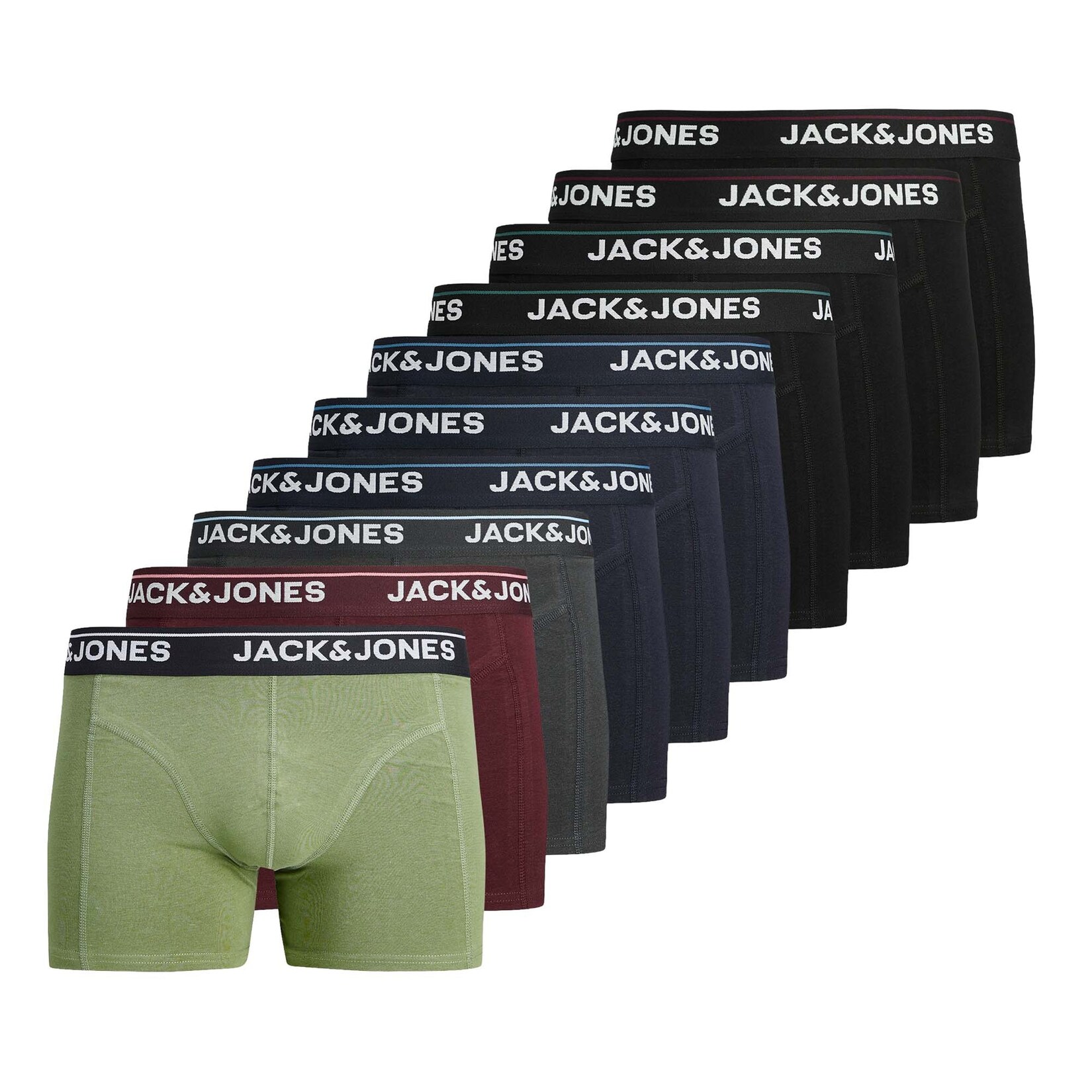 JACTIMOTHY SOLID TRUNKS 10 PACK Herren Boxershort