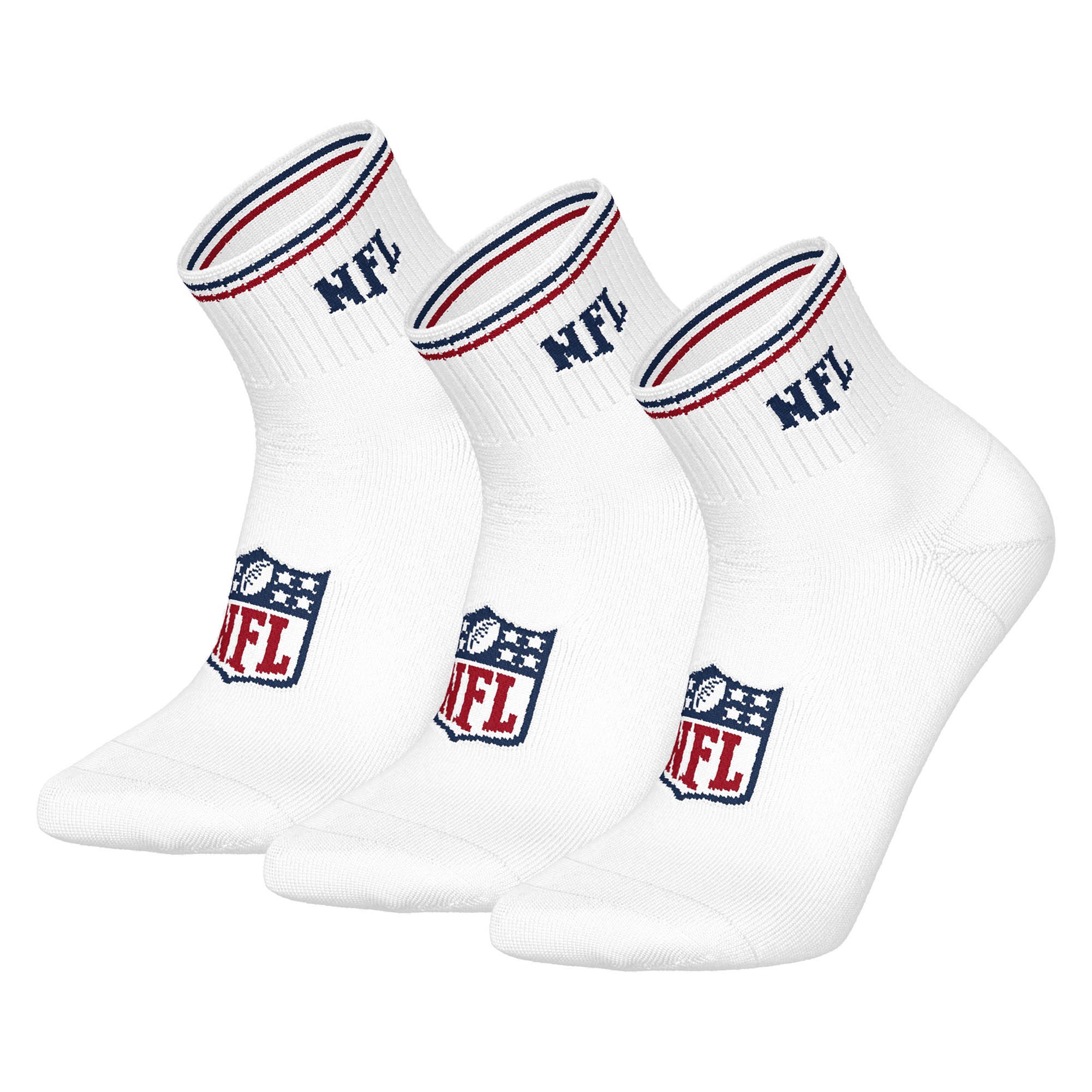 NFL SHIELD 3Pack Quarter Socks Unisex Socken - Bild 1