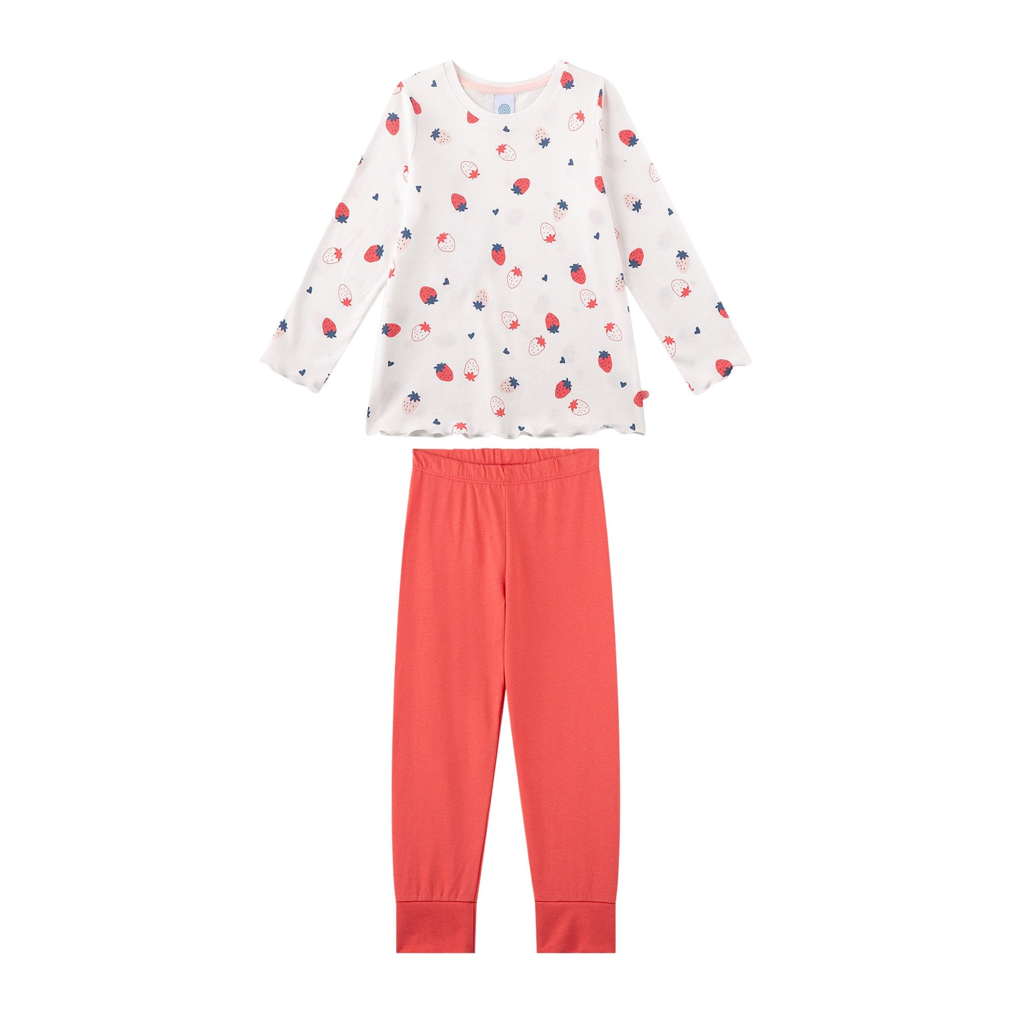 Schlafanzug Erdbeeren Pyjama Kids lang M&auml;dchen Pyjama - Bild 1