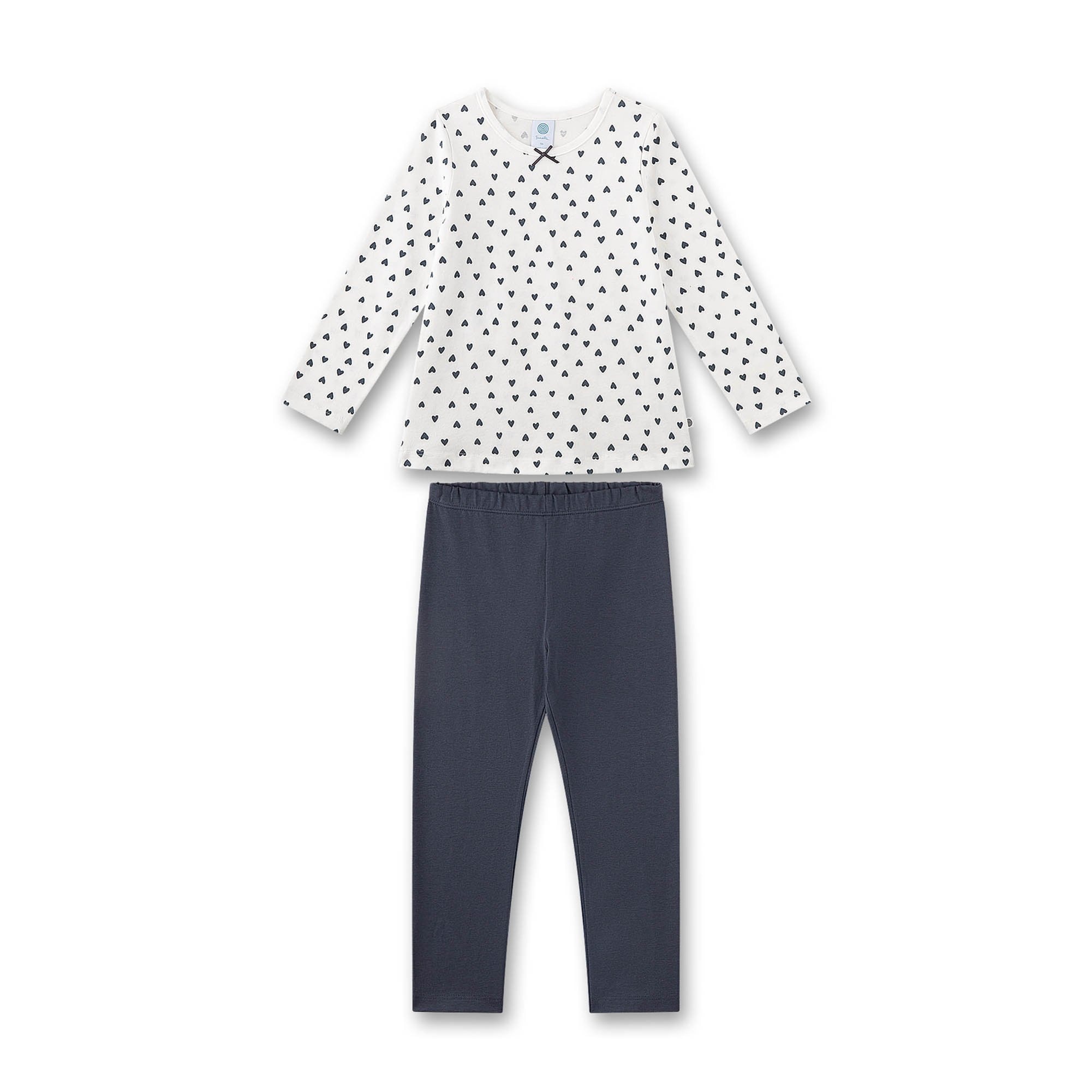 Schlafanzug Herzen Pyjama Kids lang M&auml;dchen Pyjama - Bild 1