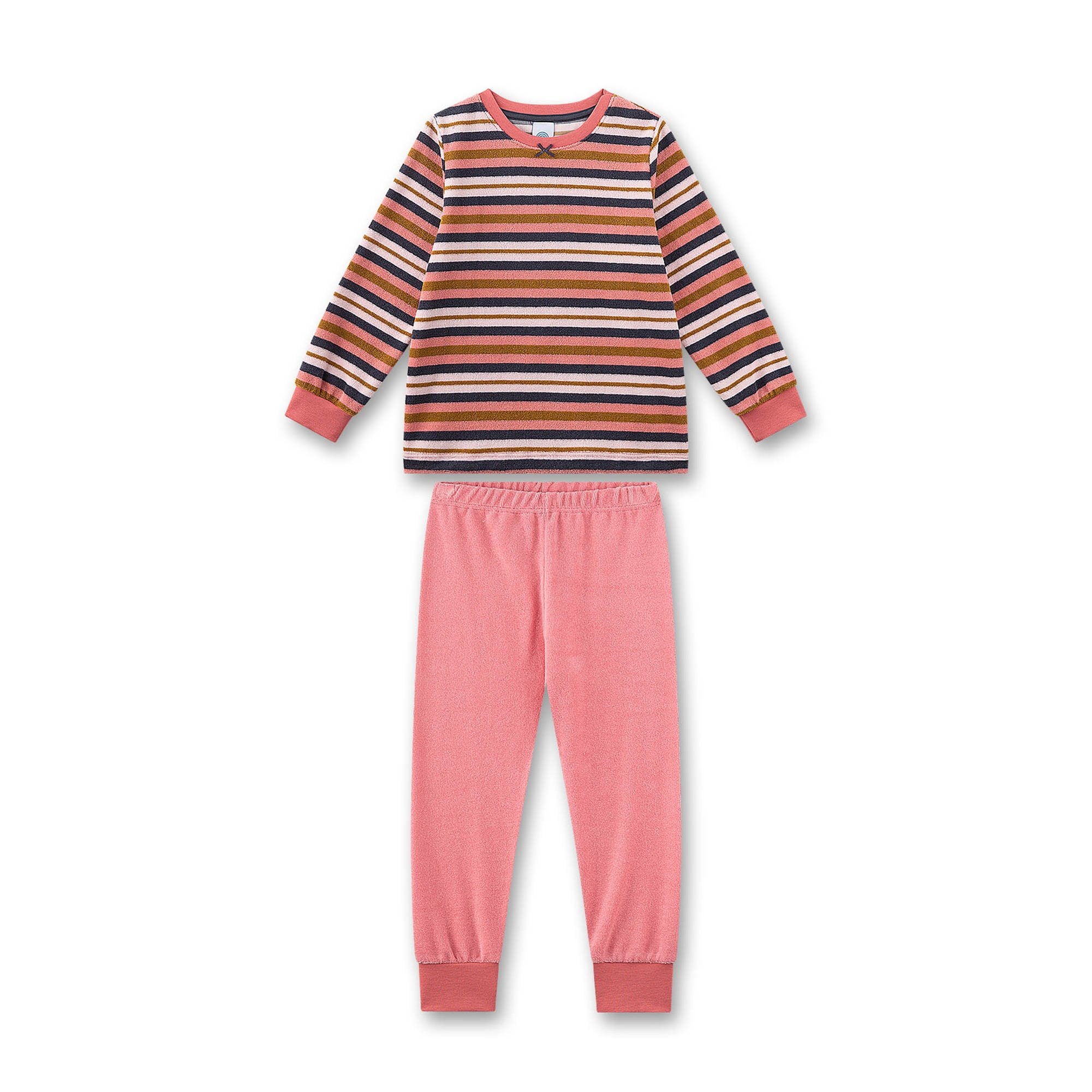 Pyjama Streifen lang Frottee M&auml;dchen Pyjama - Bild 1