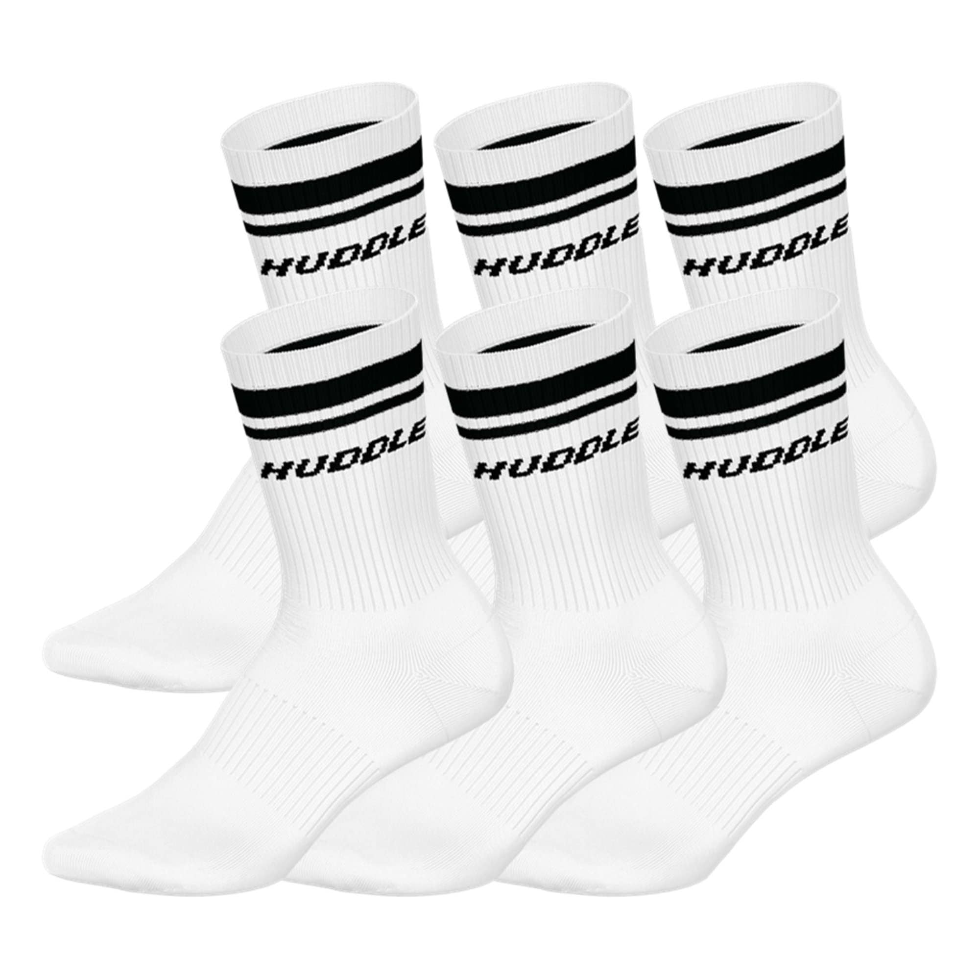HUDDLE 6pk Crew Socks Double Stripe Unisex Socken - Bild 1