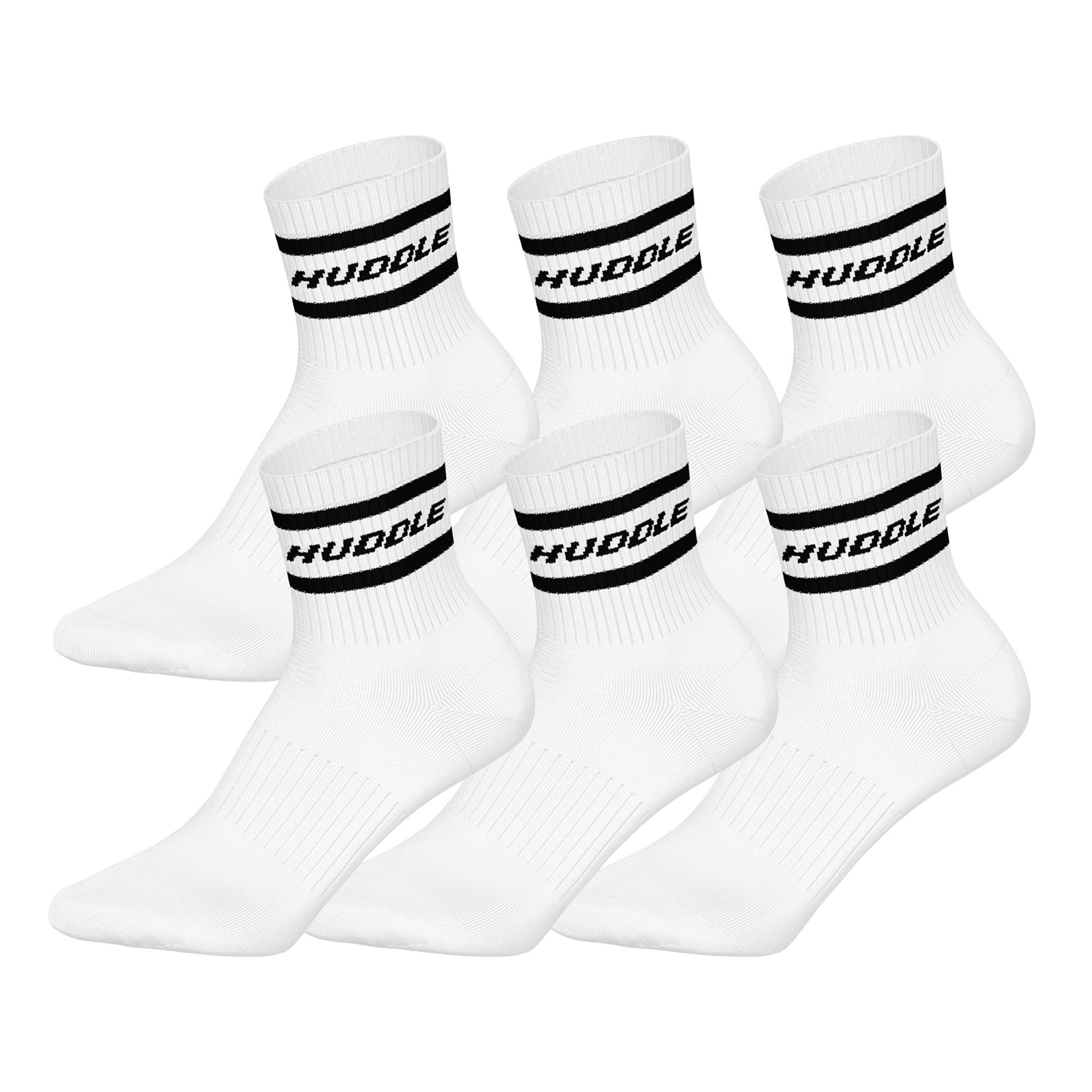 HUDDLE 6pk Short Crew Socks Stripe Unisex Socken - Bild 1